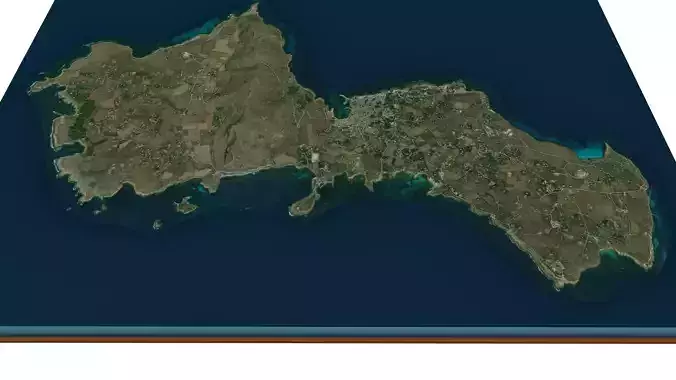 Favignana island 3d model terrain Low-poly 3D model