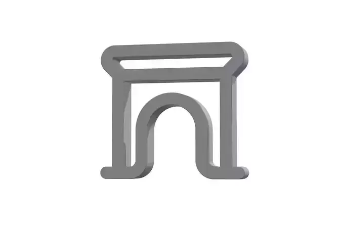3d archway Low-poly 3D model