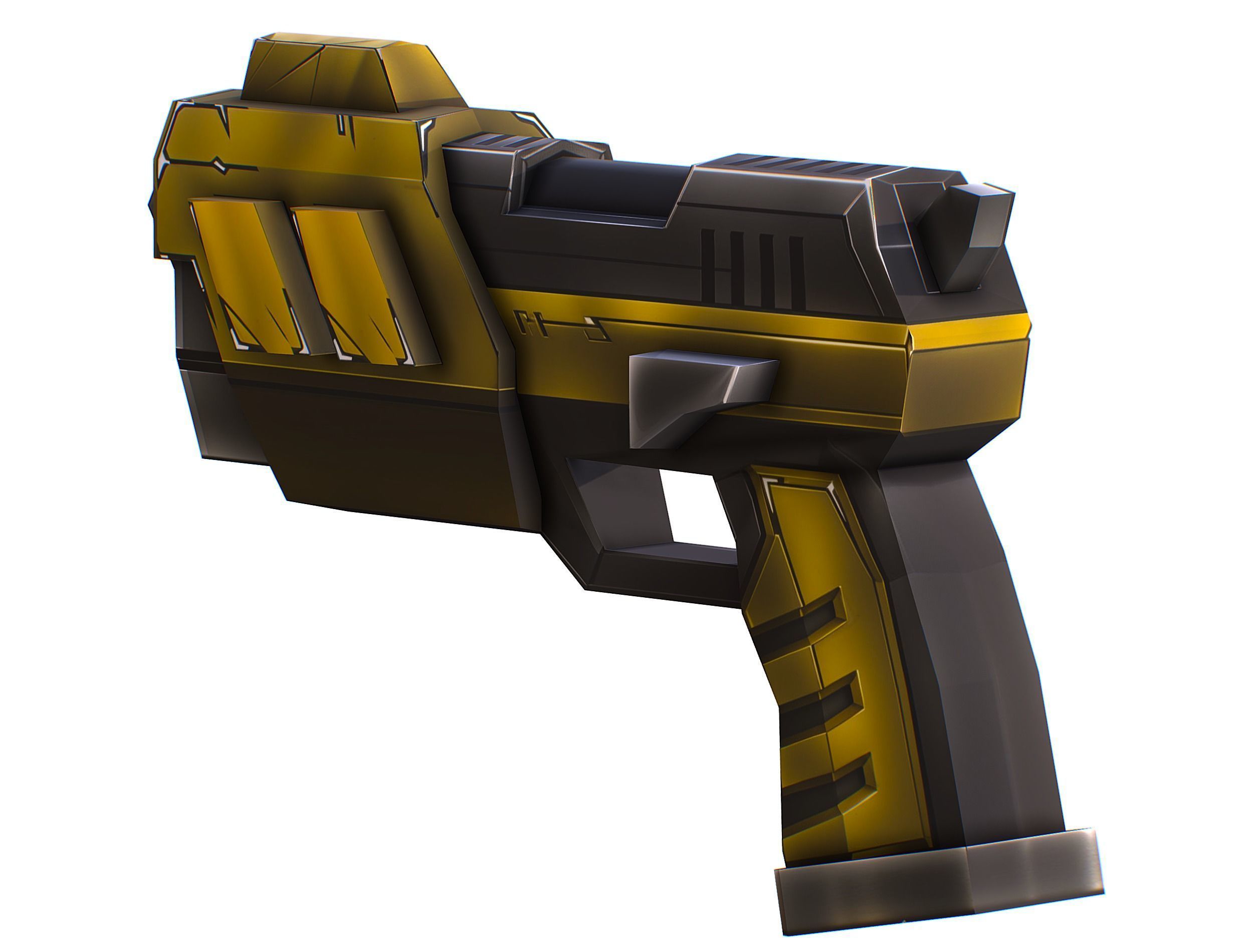 Cartoon Sci-Fi Cyborg Drone Sniper Soldier Low-poly 3D model_43