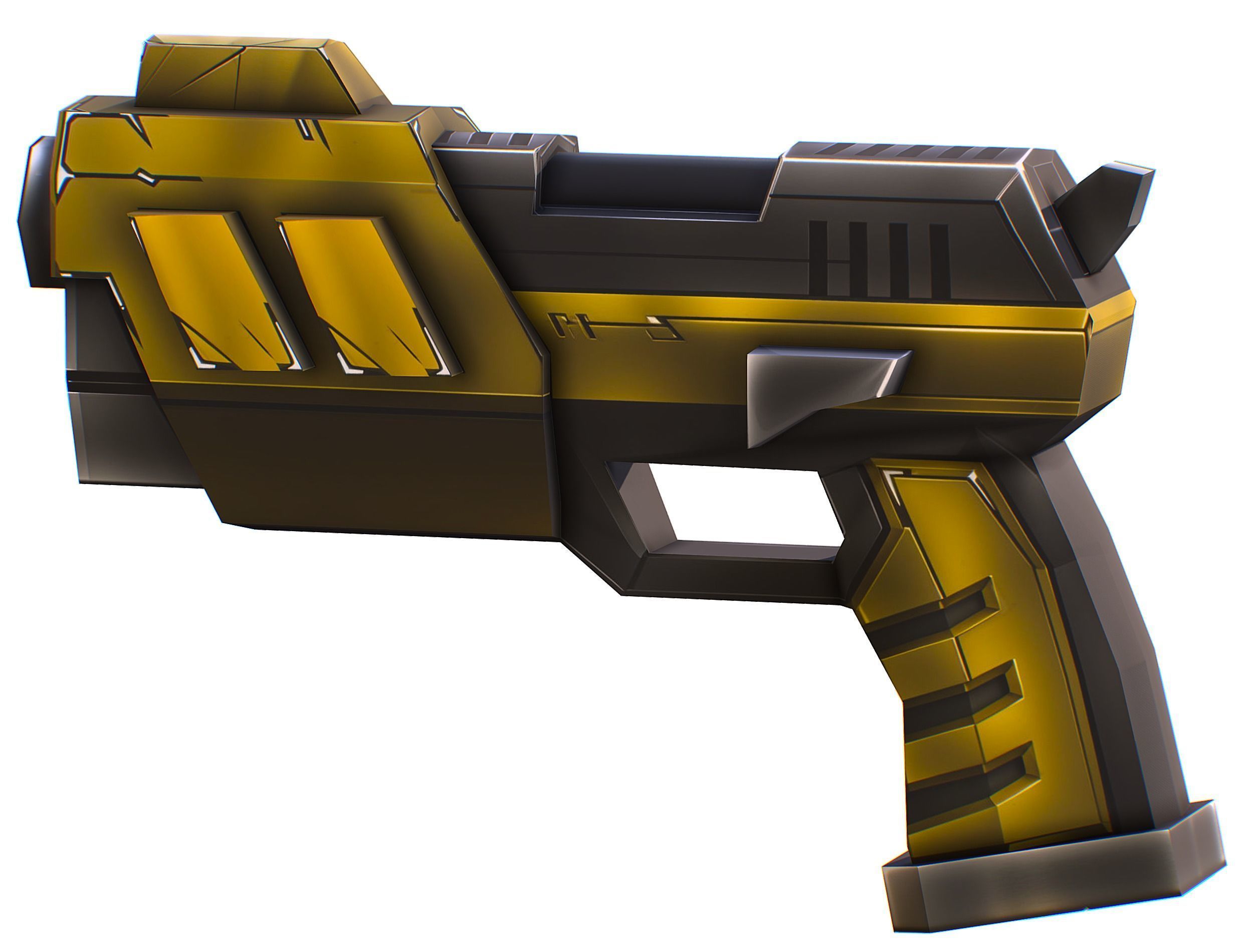 Cartoon Sci-Fi Cyborg Drone Sniper Soldier Low-poly 3D model_42