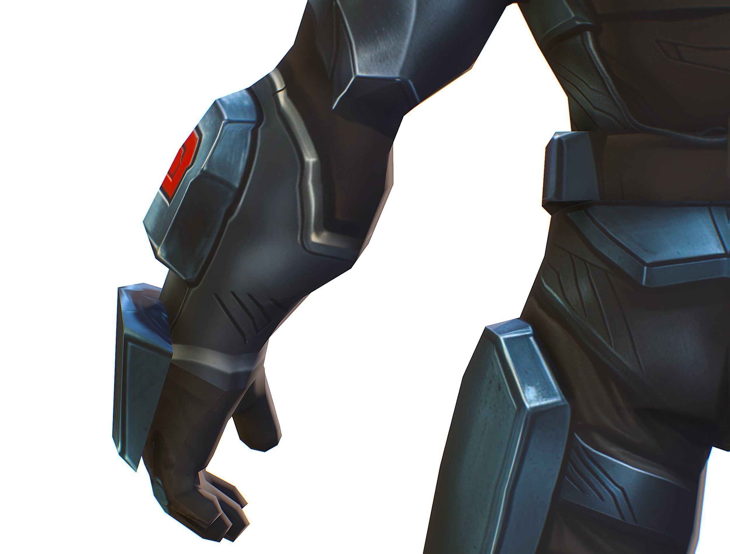 Cartoon Sci-Fi Cyborg Drone Sniper Soldier Low-poly 3D model_28