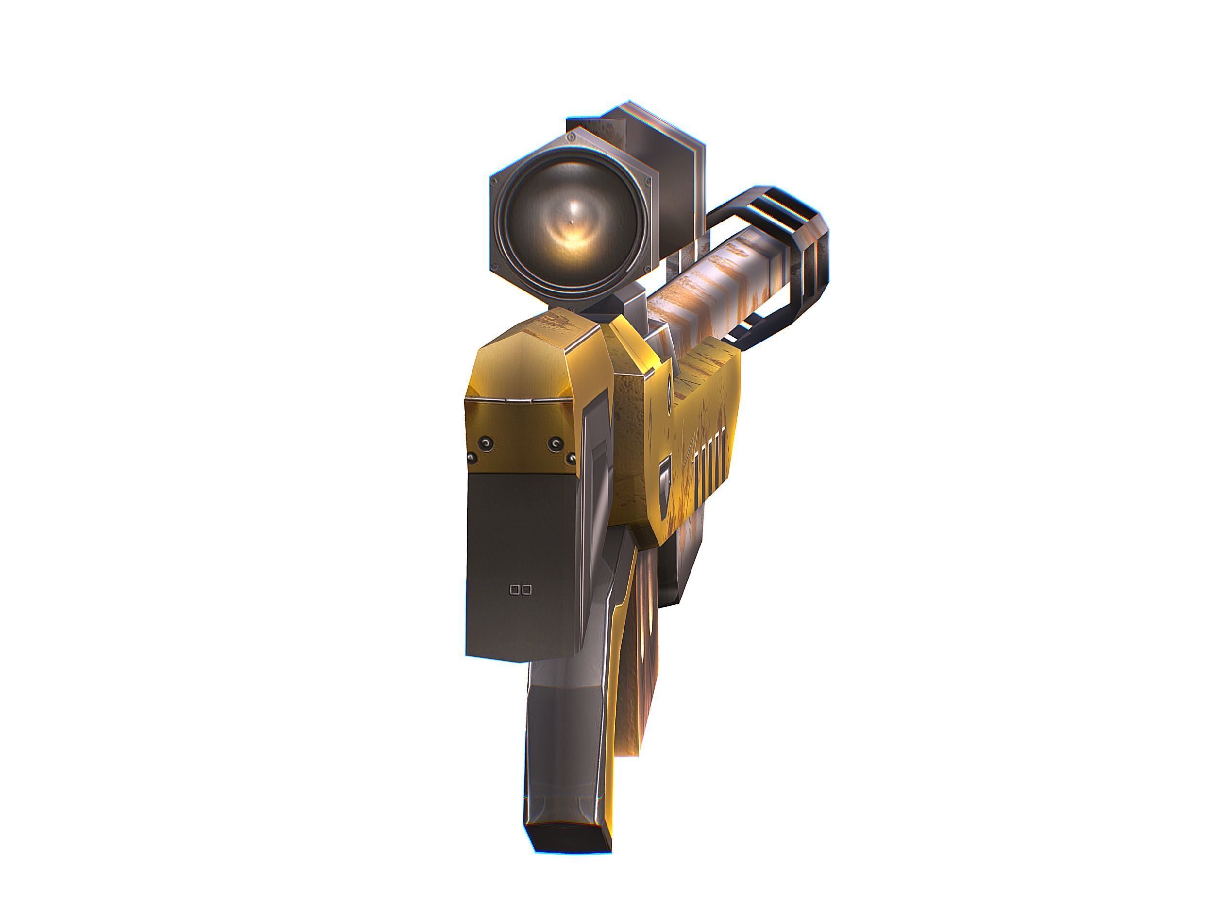 Cartoon Sci-Fi Cyborg Drone Sniper Soldier Low-poly 3D model_71