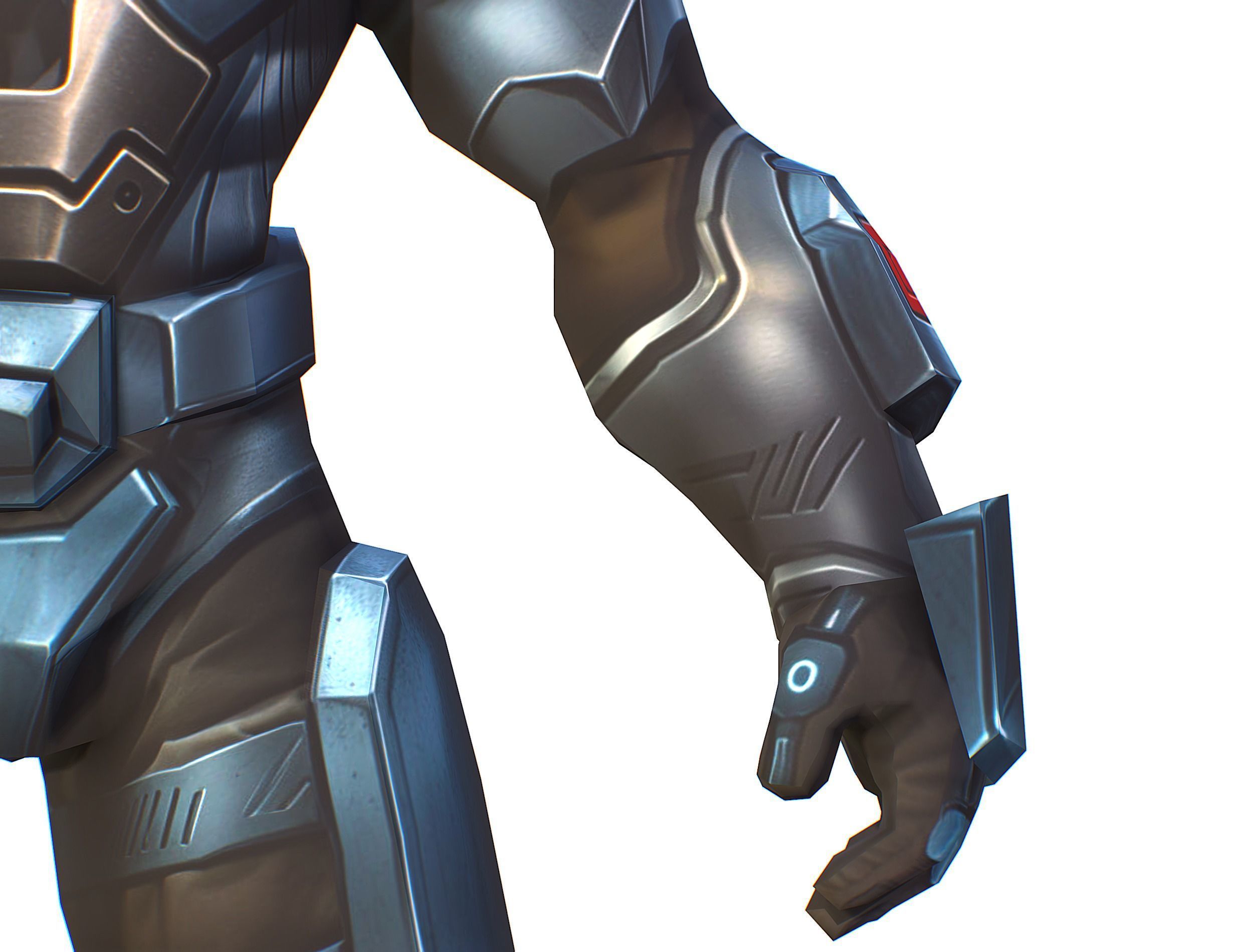 Cartoon Sci-Fi Cyborg Drone Sniper Soldier Low-poly 3D model_22