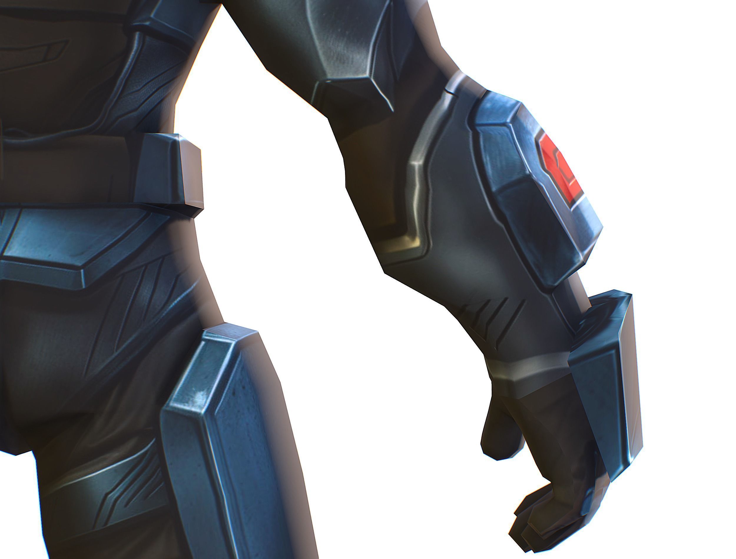 Cartoon Sci-Fi Cyborg Drone Sniper Soldier Low-poly 3D model_29