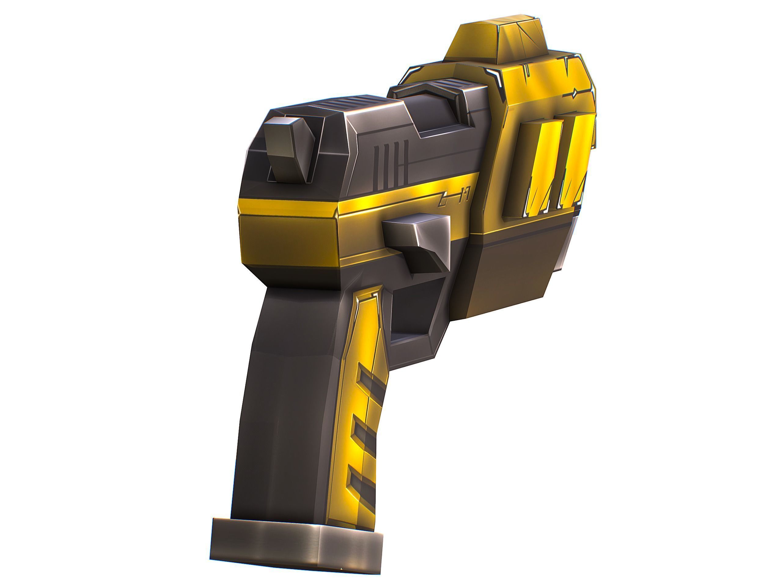 Cartoon Sci-Fi Cyborg Drone Sniper Soldier Low-poly 3D model_46