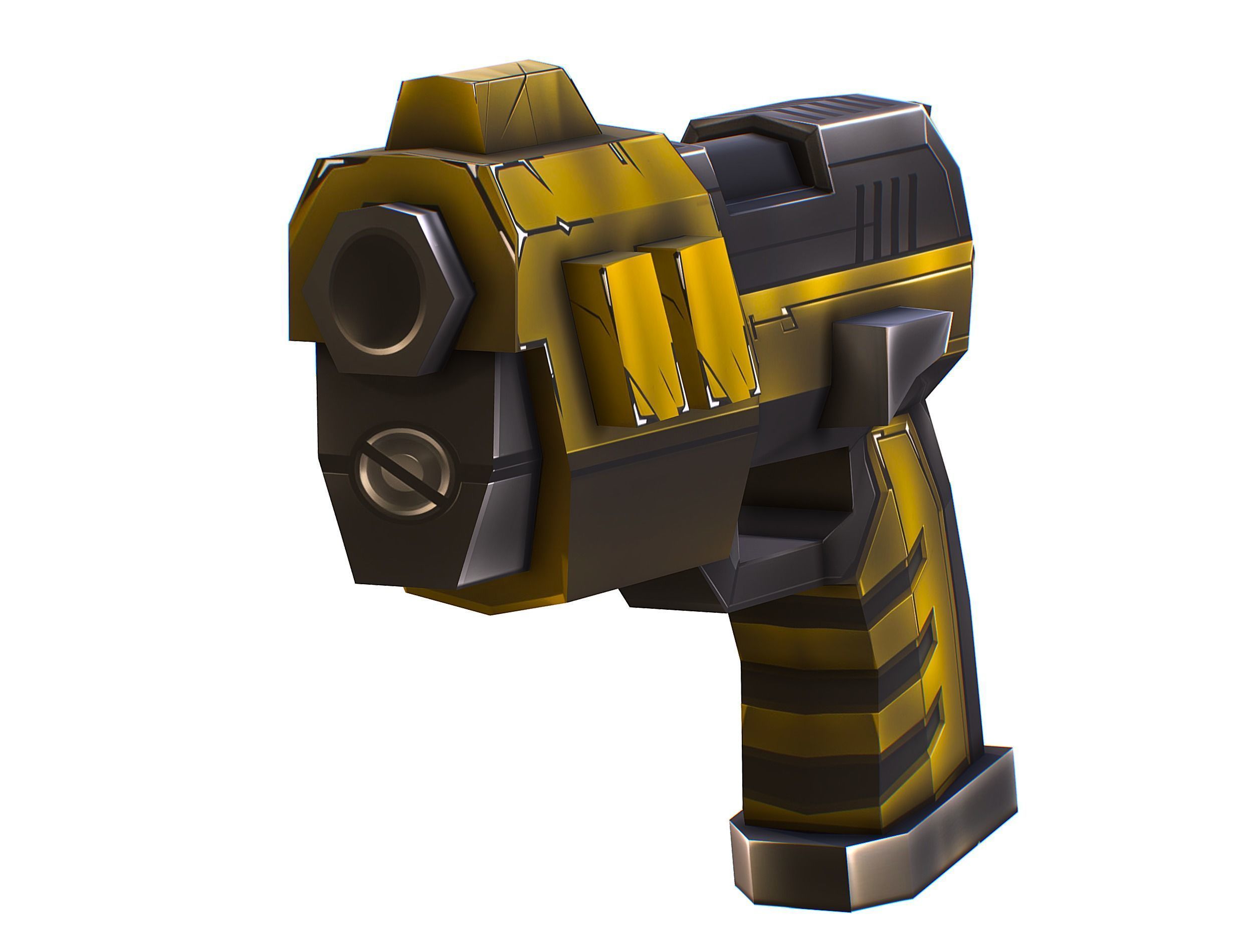 Cartoon Sci-Fi Cyborg Drone Sniper Soldier Low-poly 3D model_39