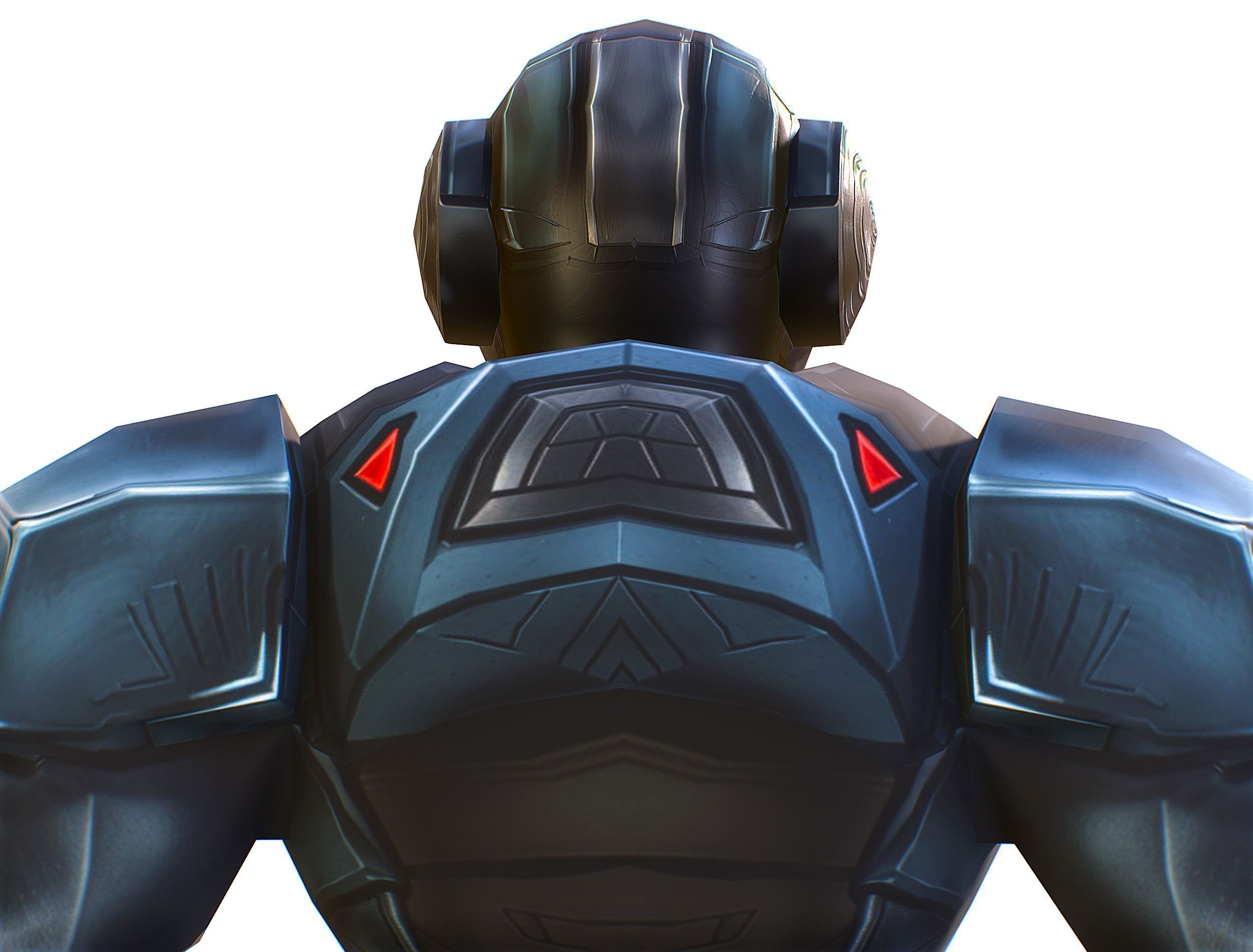 Cartoon Sci-Fi Cyborg Drone Sniper Soldier Low-poly 3D model_26