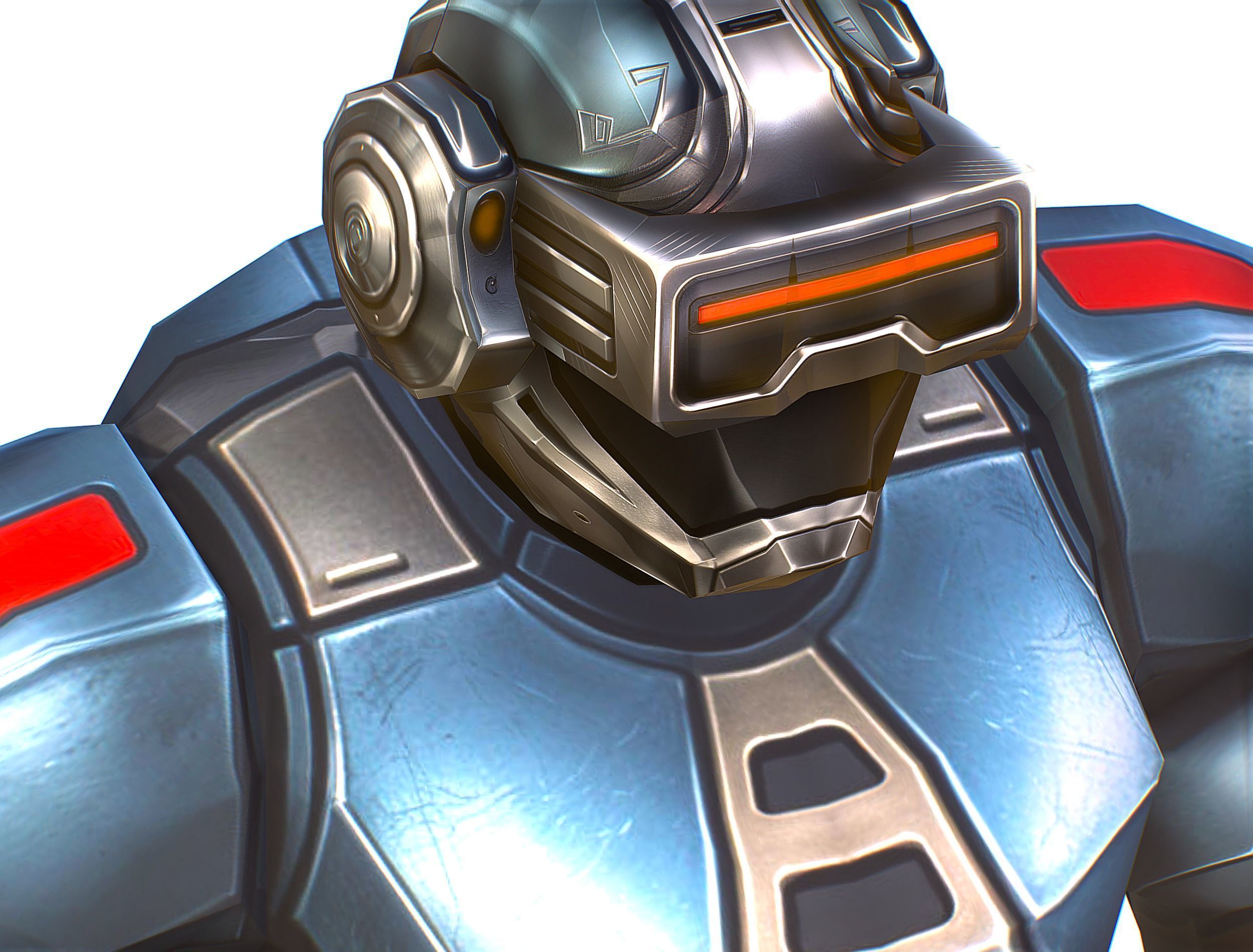 Cartoon Sci-Fi Cyborg Drone Sniper Soldier Low-poly 3D model_34