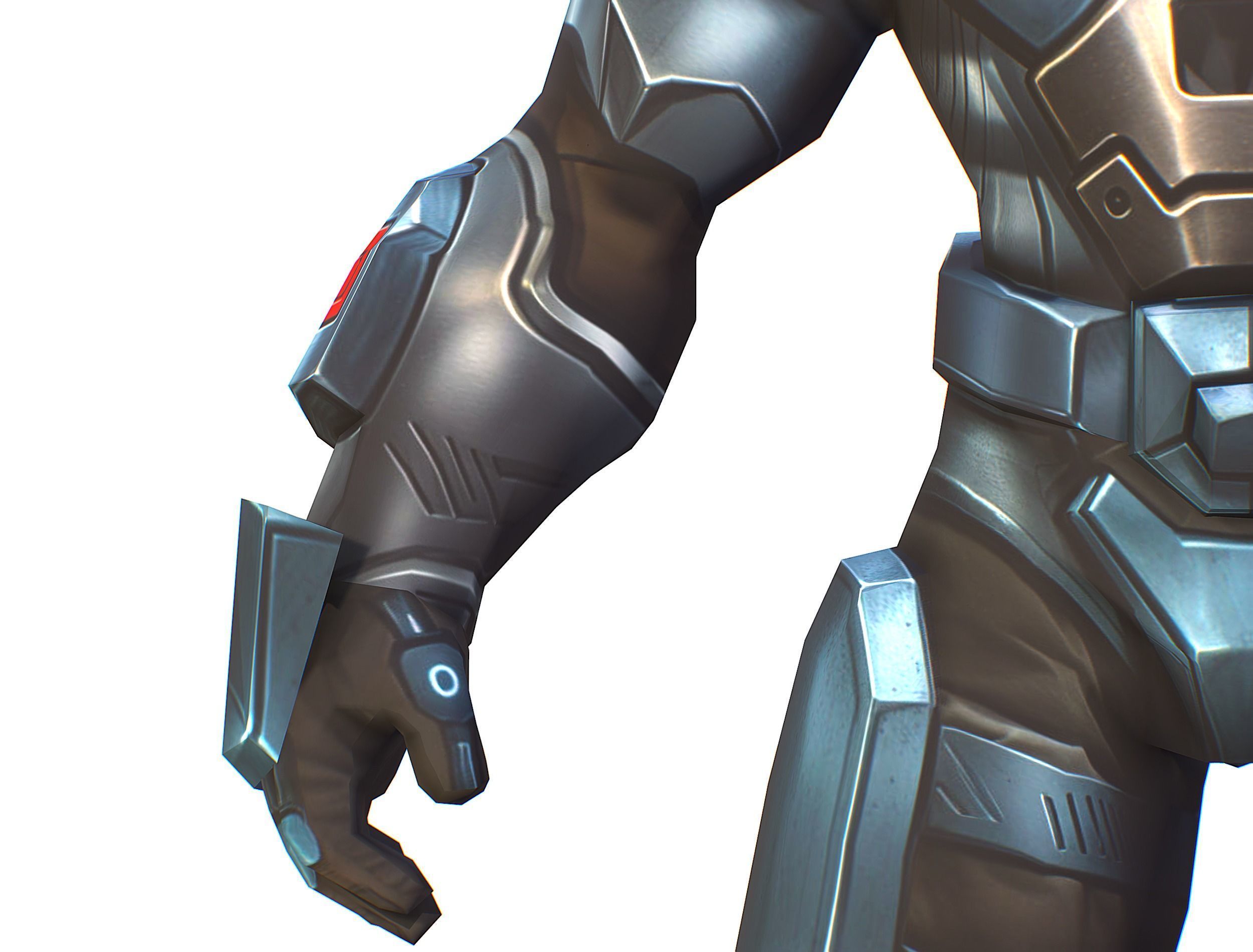 Cartoon Sci-Fi Cyborg Drone Sniper Soldier Low-poly 3D model_21