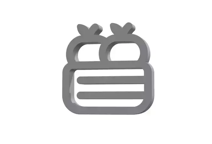 3d apple crate Low-poly 3D model