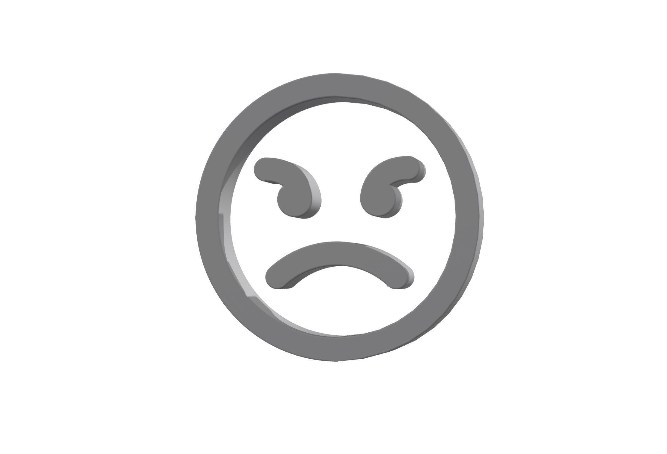 3d angry Low-poly 3D model_1