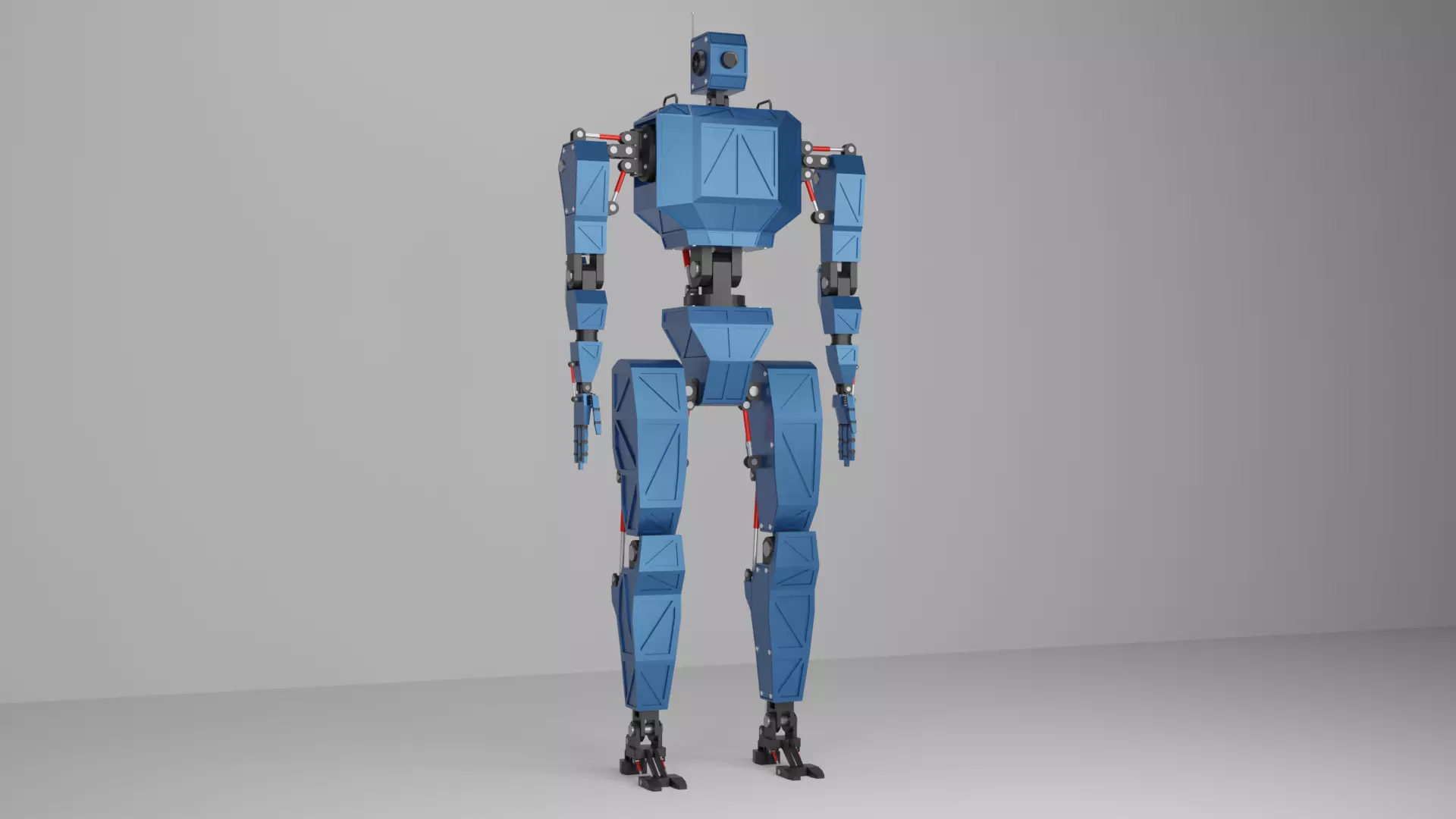 Industrial Piston Bot Character Low-poly 3D model_0