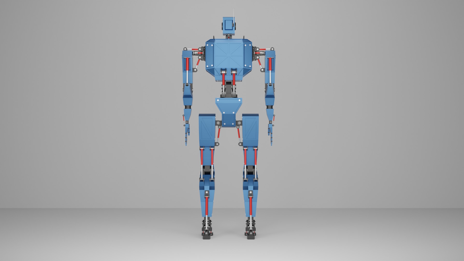 Industrial Piston Bot Character Low-poly 3D model_7