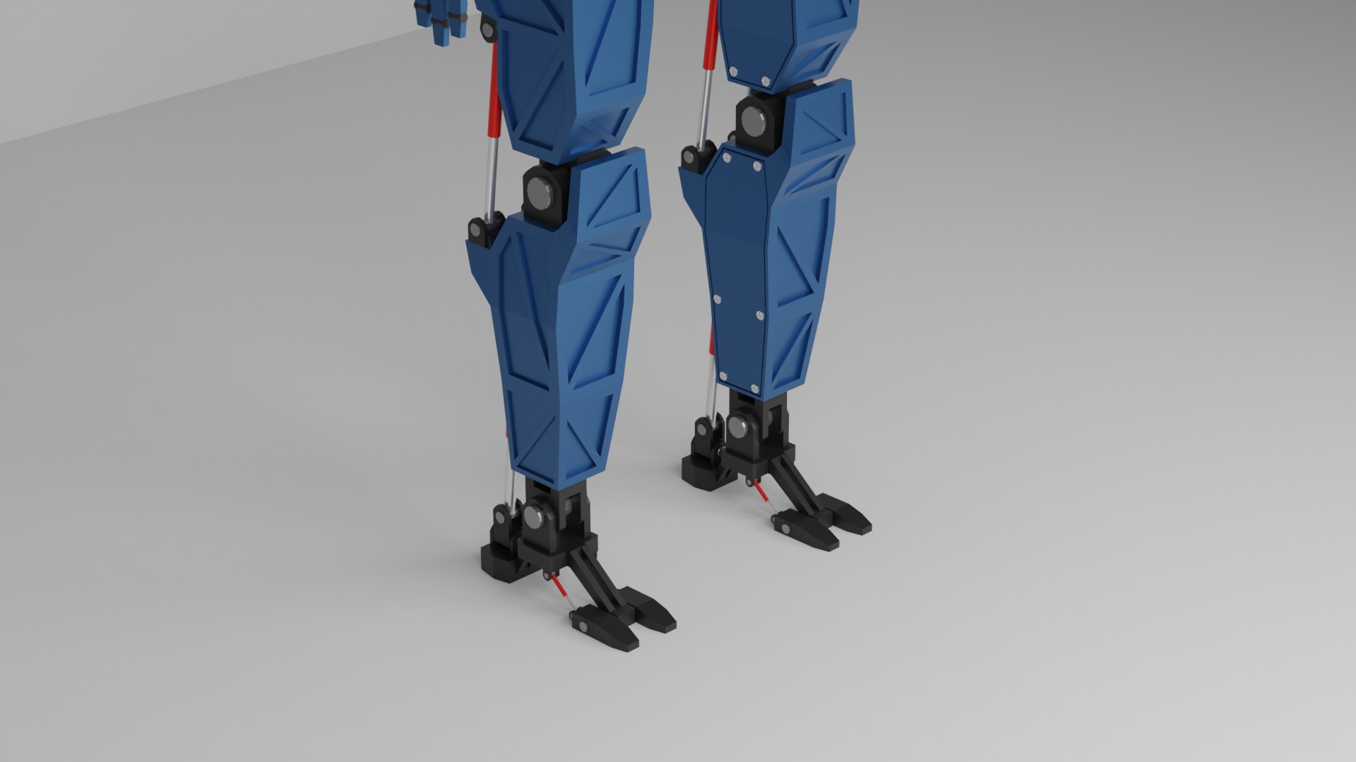 Industrial Piston Bot Character Low-poly 3D model_1