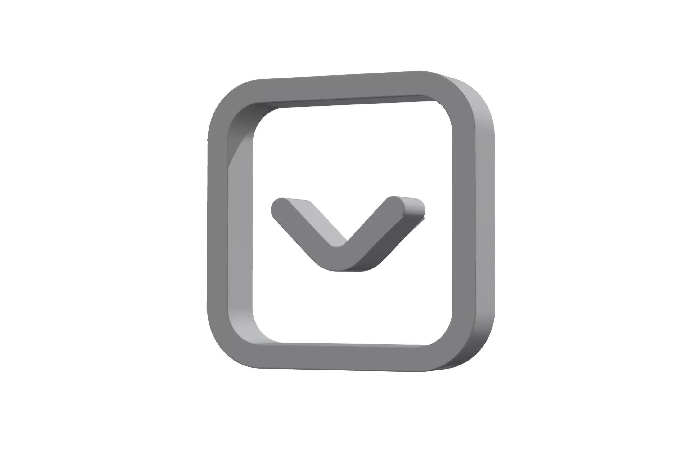 3d angle square down Low-poly 3D model_0