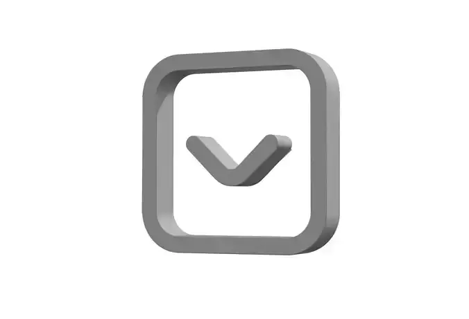 3d angle square down Low-poly 3D model