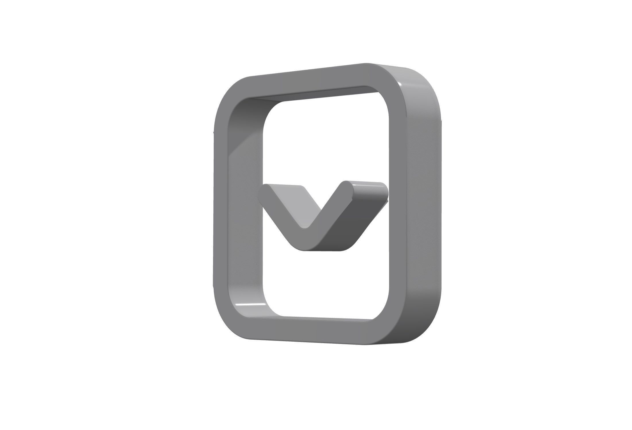 3d angle square down Low-poly 3D model_11