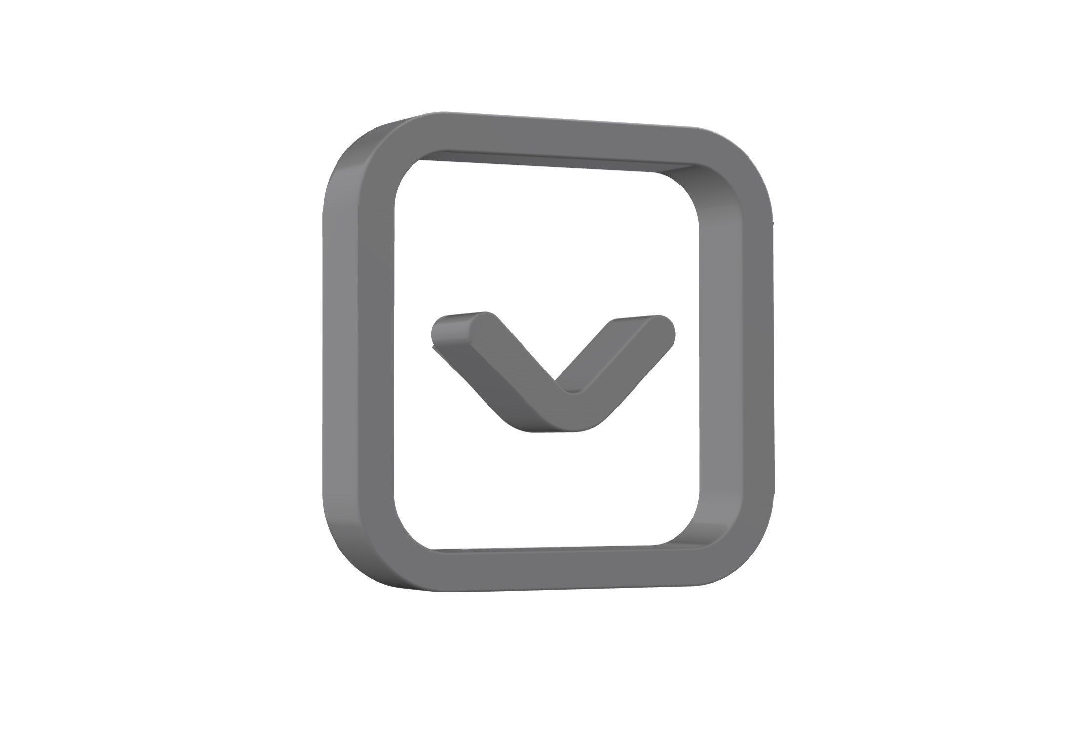 3d angle square down Low-poly 3D model_8