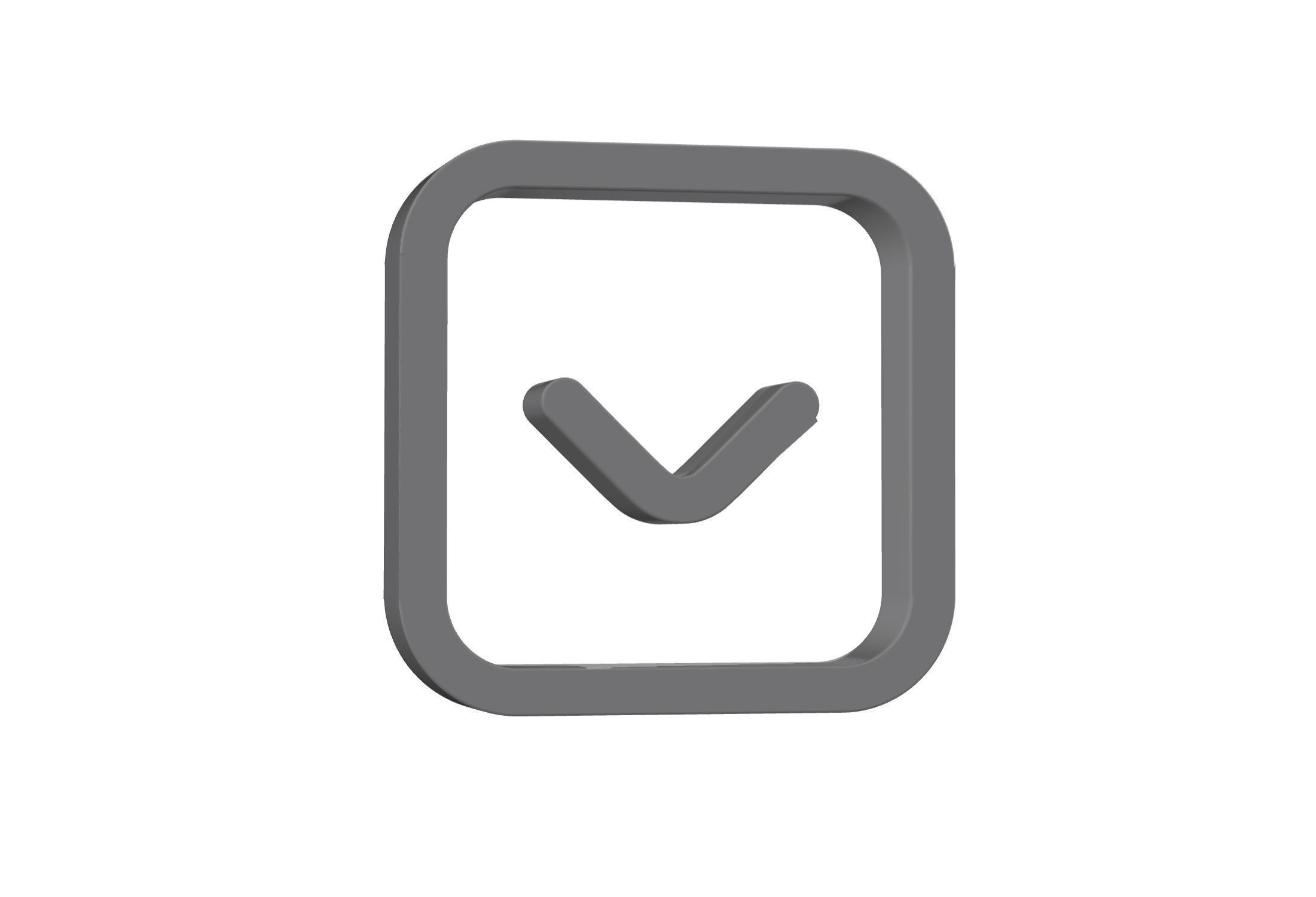 3d angle square down Low-poly 3D model_2