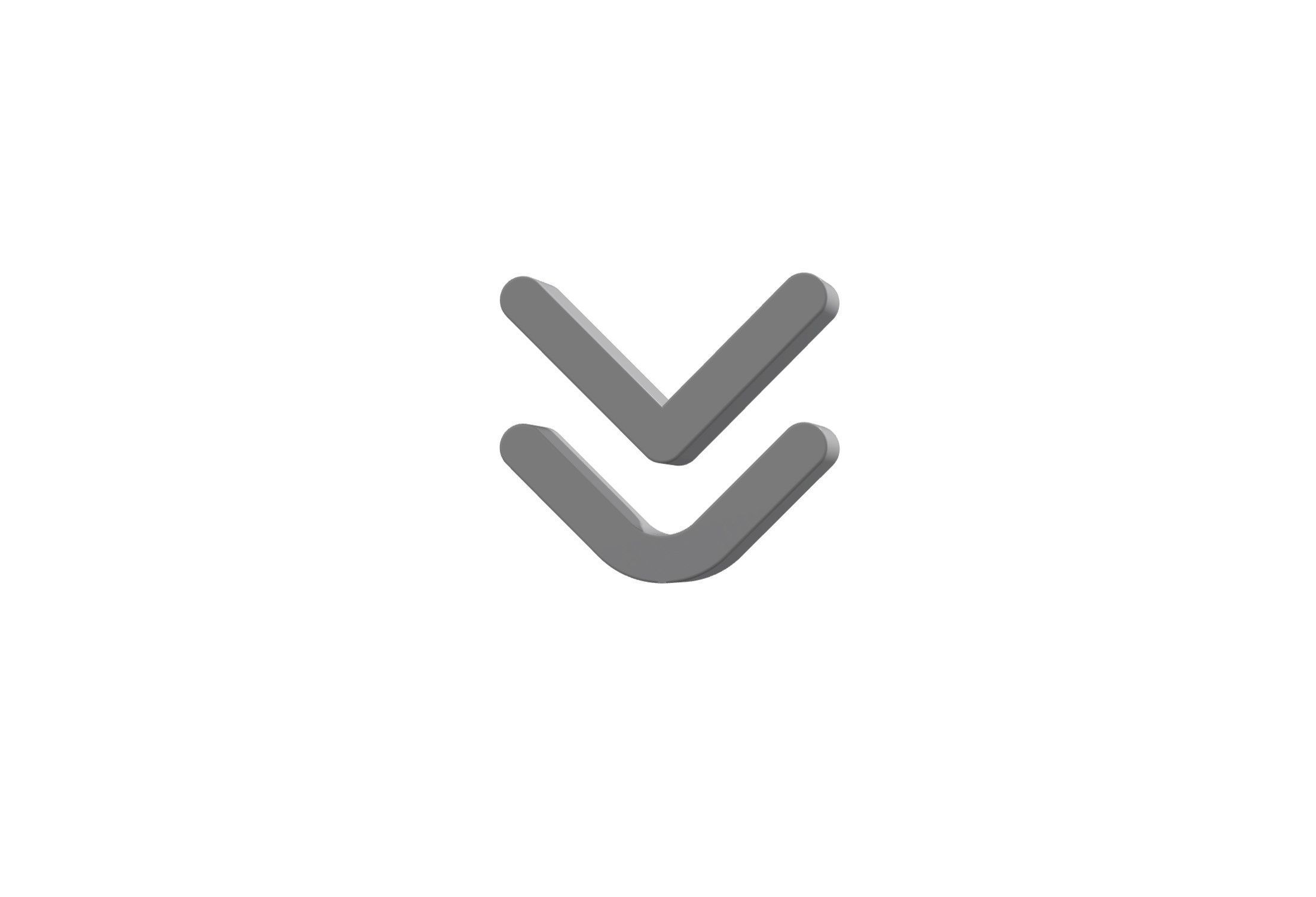 3d angle double small down Low-poly 3D model_1