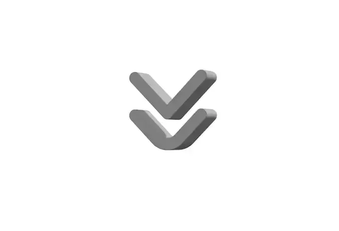 3d angle double small down Low-poly 3D model