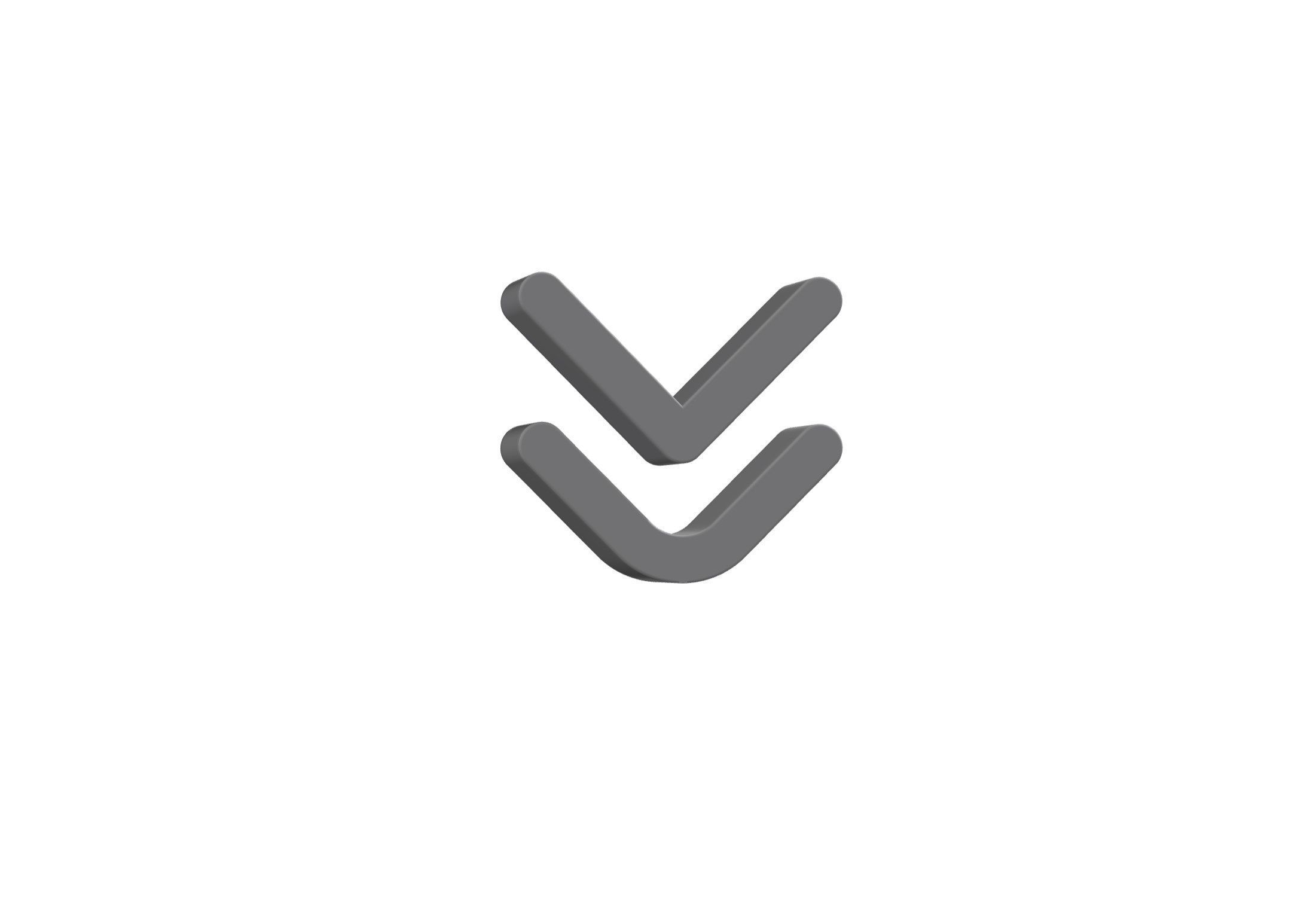 3d angle double small down Low-poly 3D model_2