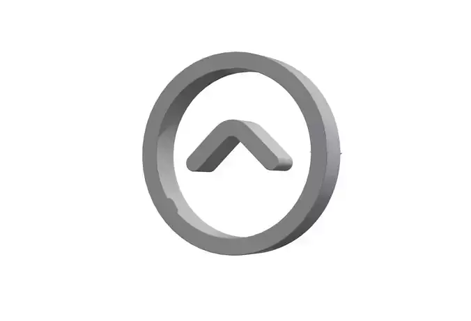 3d angle circle up Low-poly 3D model