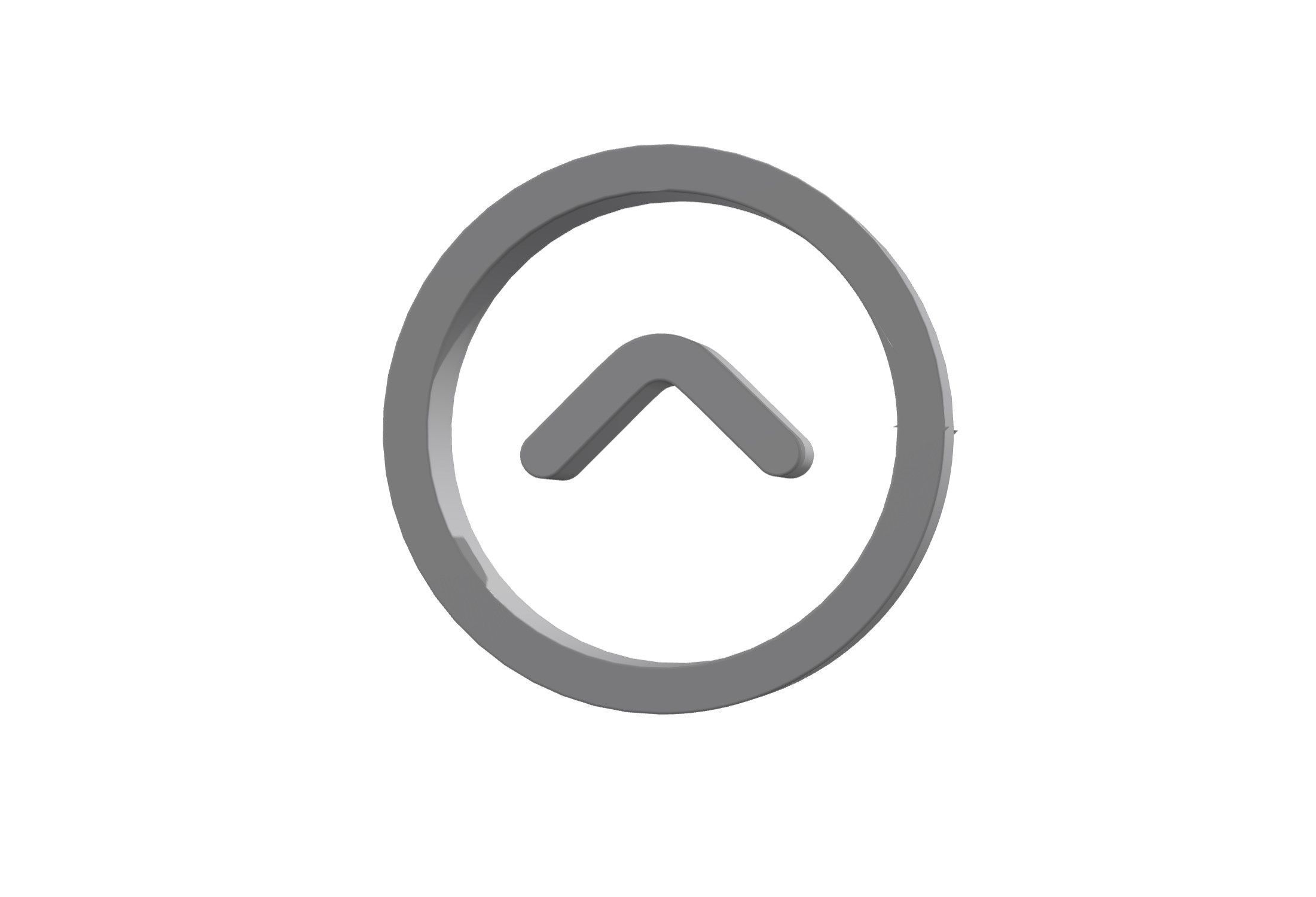 3d angle circle up Low-poly 3D model_1