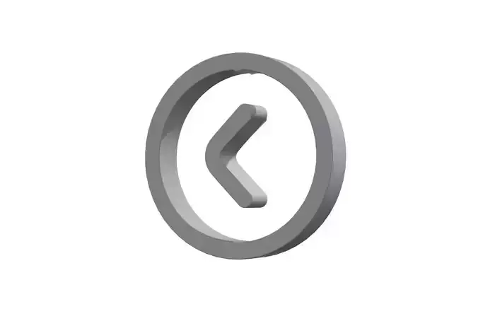 3d angle circle right Low-poly 3D model