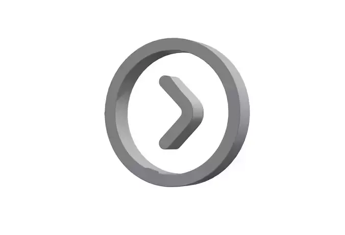 3d angle circle left Low-poly 3D model