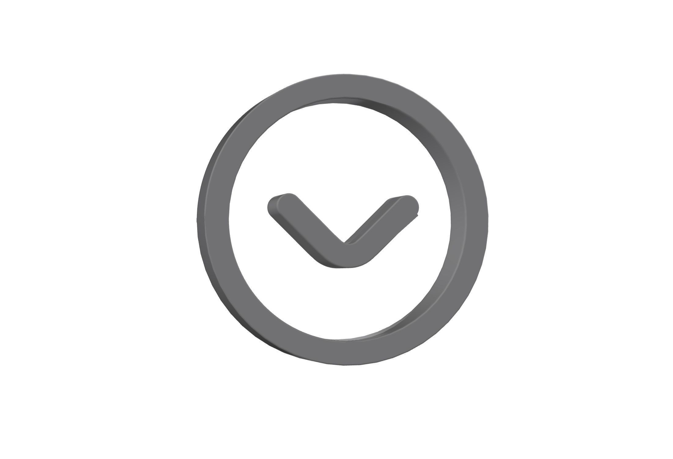 3d angle circle down Low-poly 3D model_2