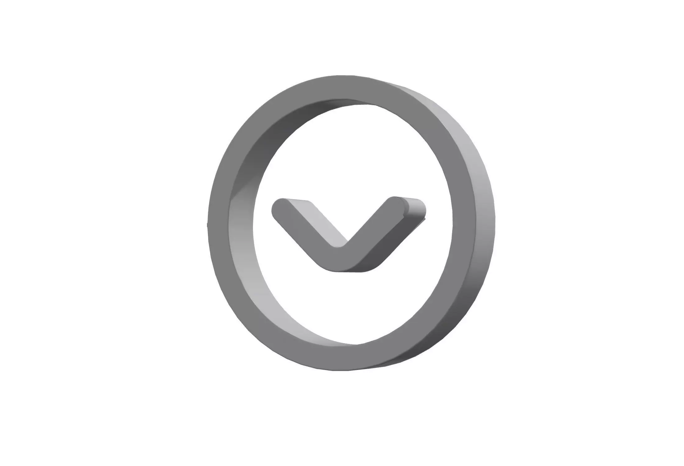 3d angle circle down Low-poly 3D model_0