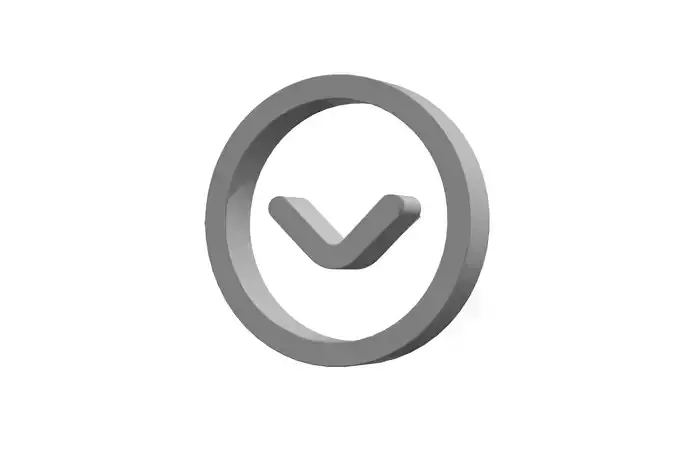 3d angle circle down Low-poly 3D model
