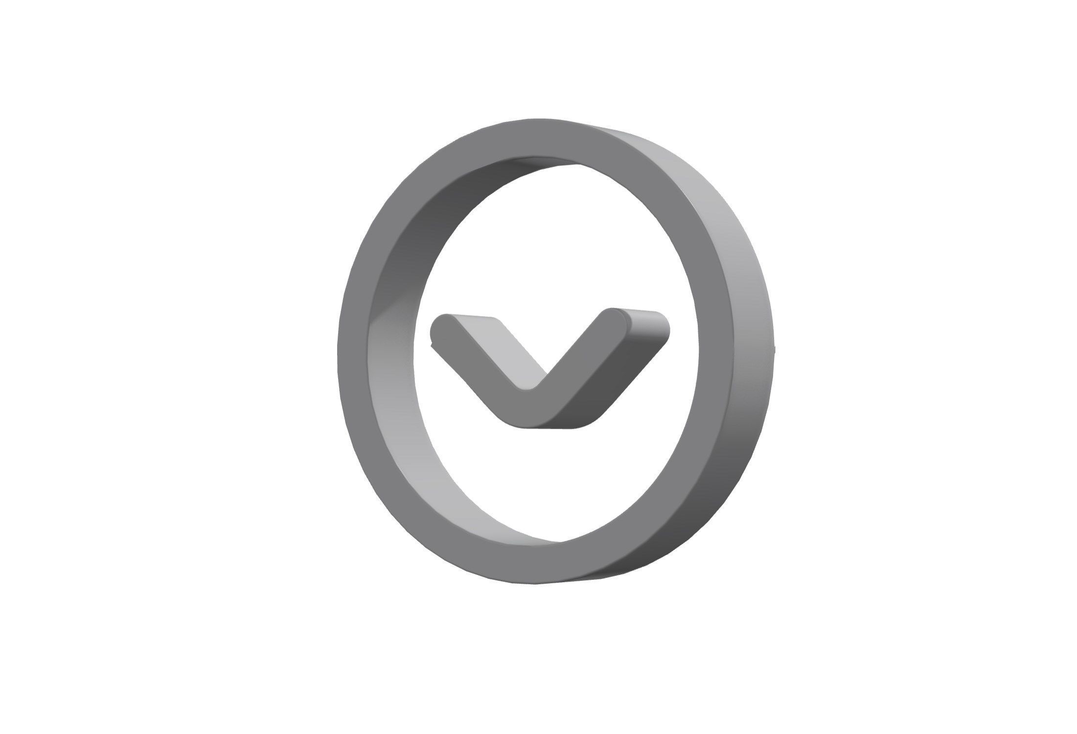 3d angle circle down Low-poly 3D model_6