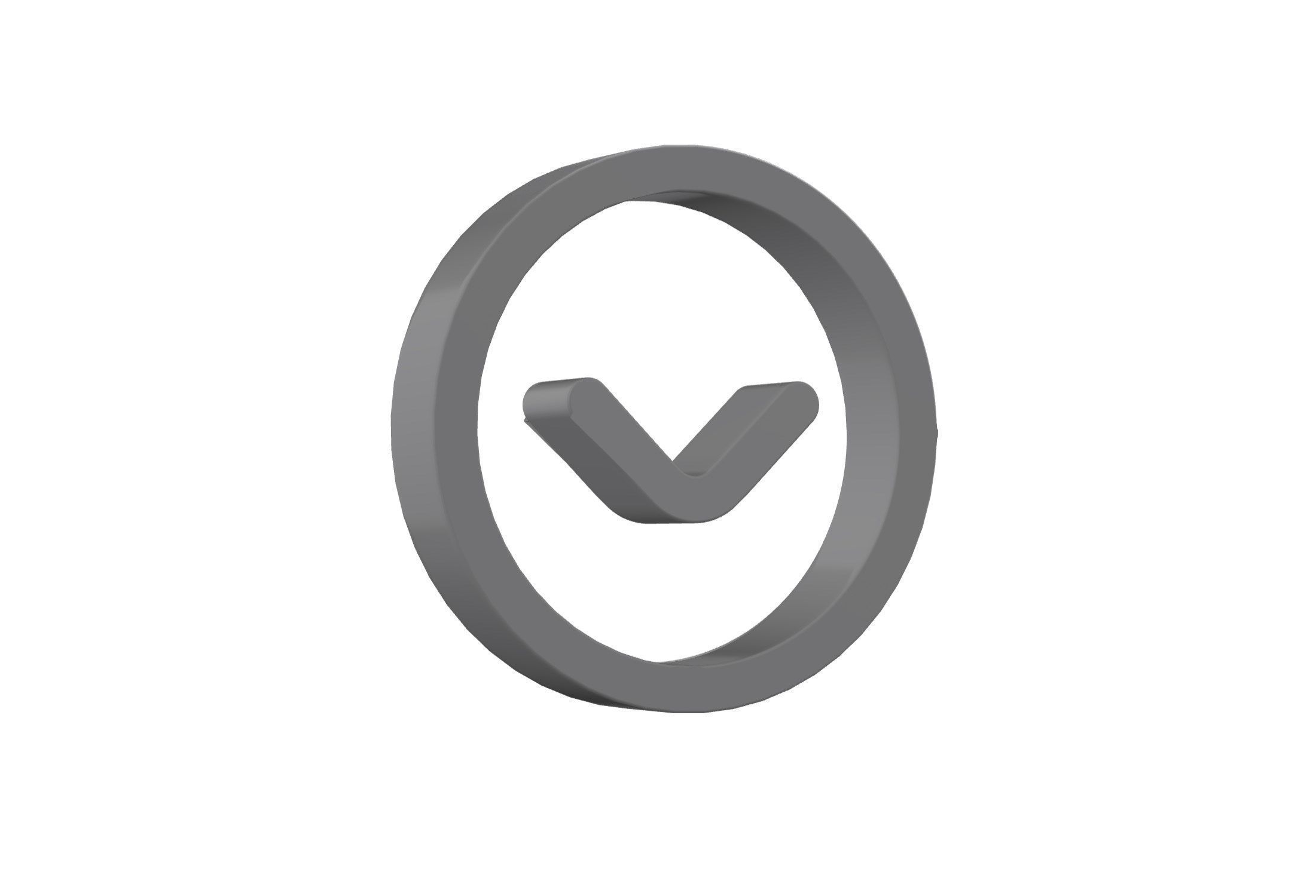 3d angle circle down Low-poly 3D model_8