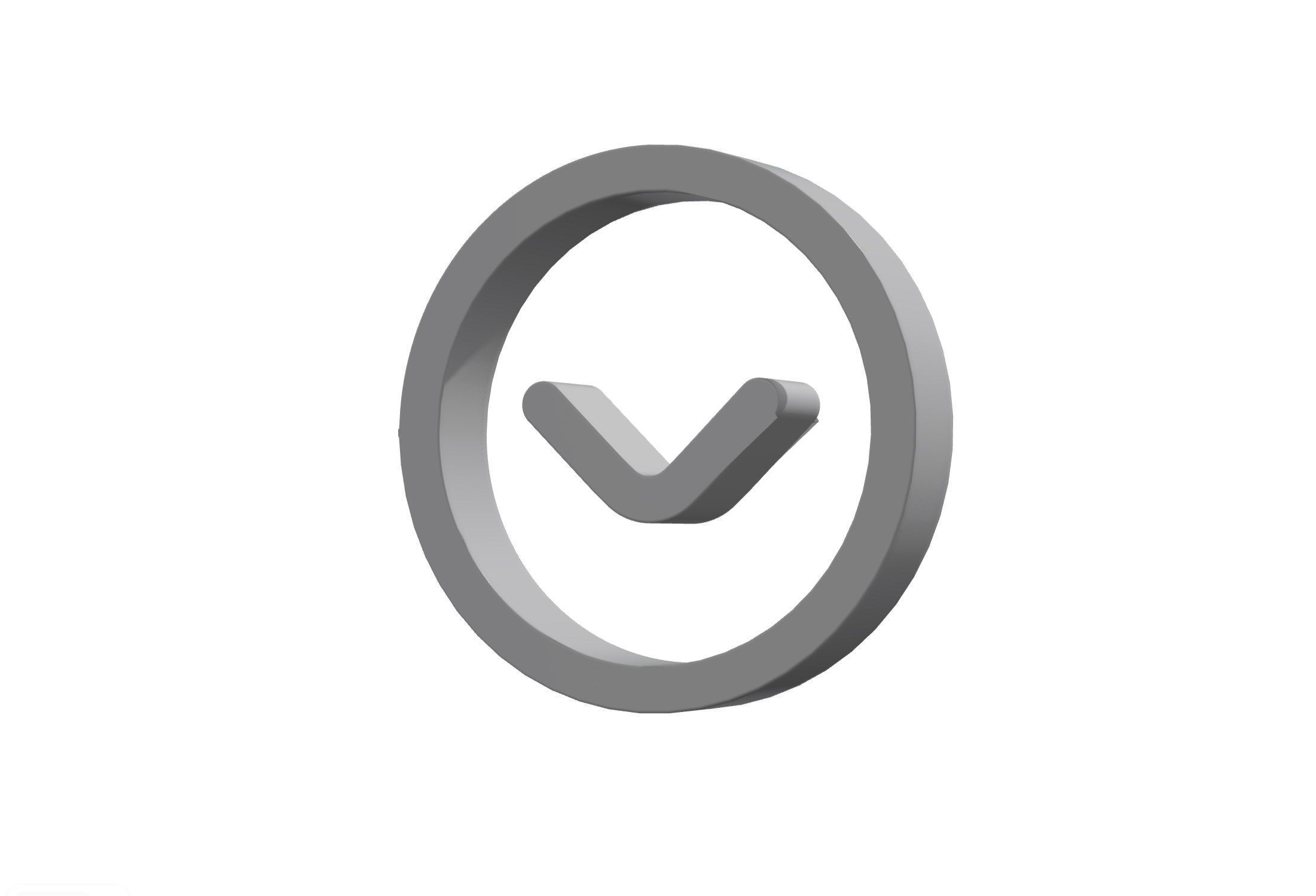 3d angle circle down Low-poly 3D model_12