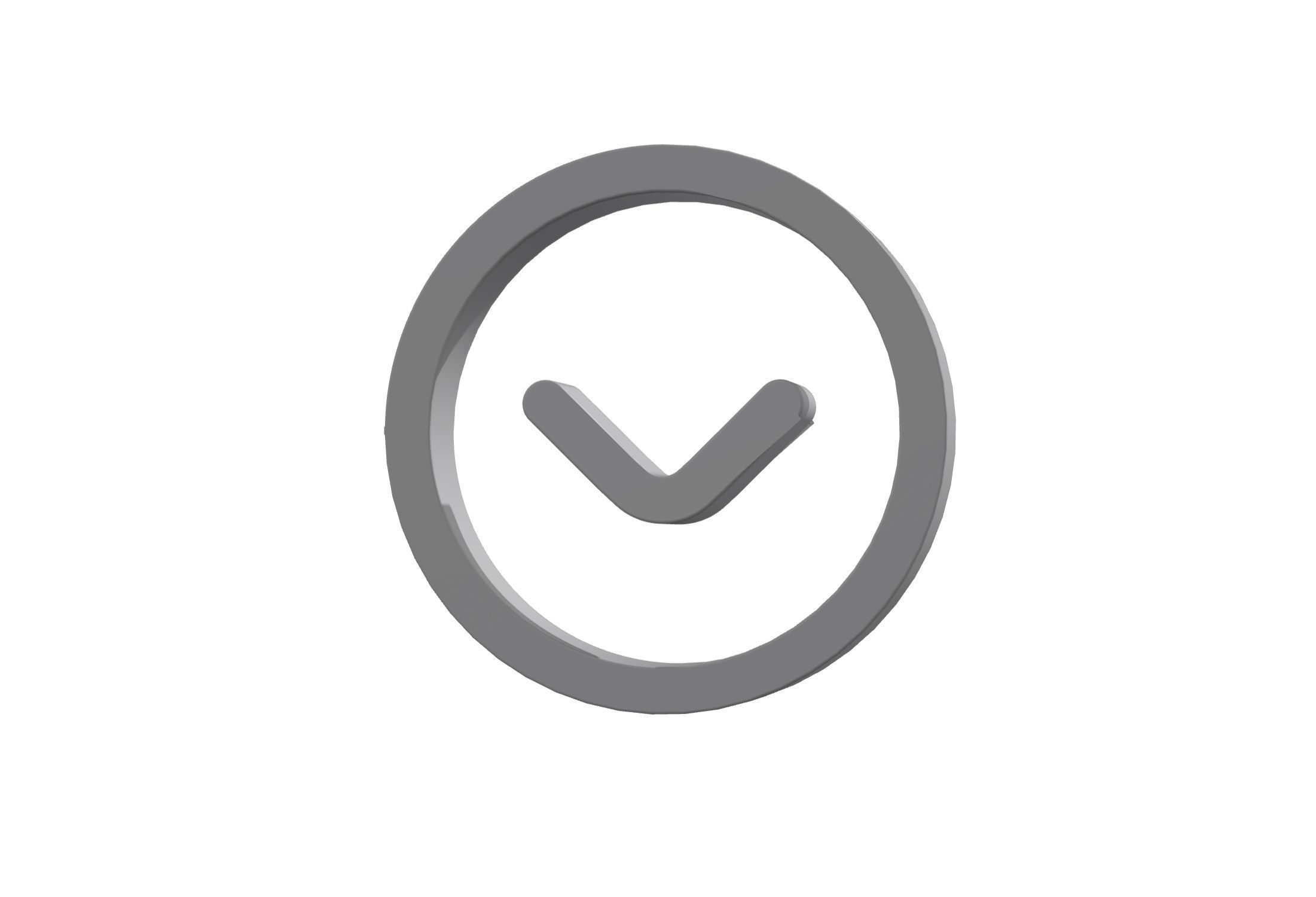 3d angle circle down Low-poly 3D model_1