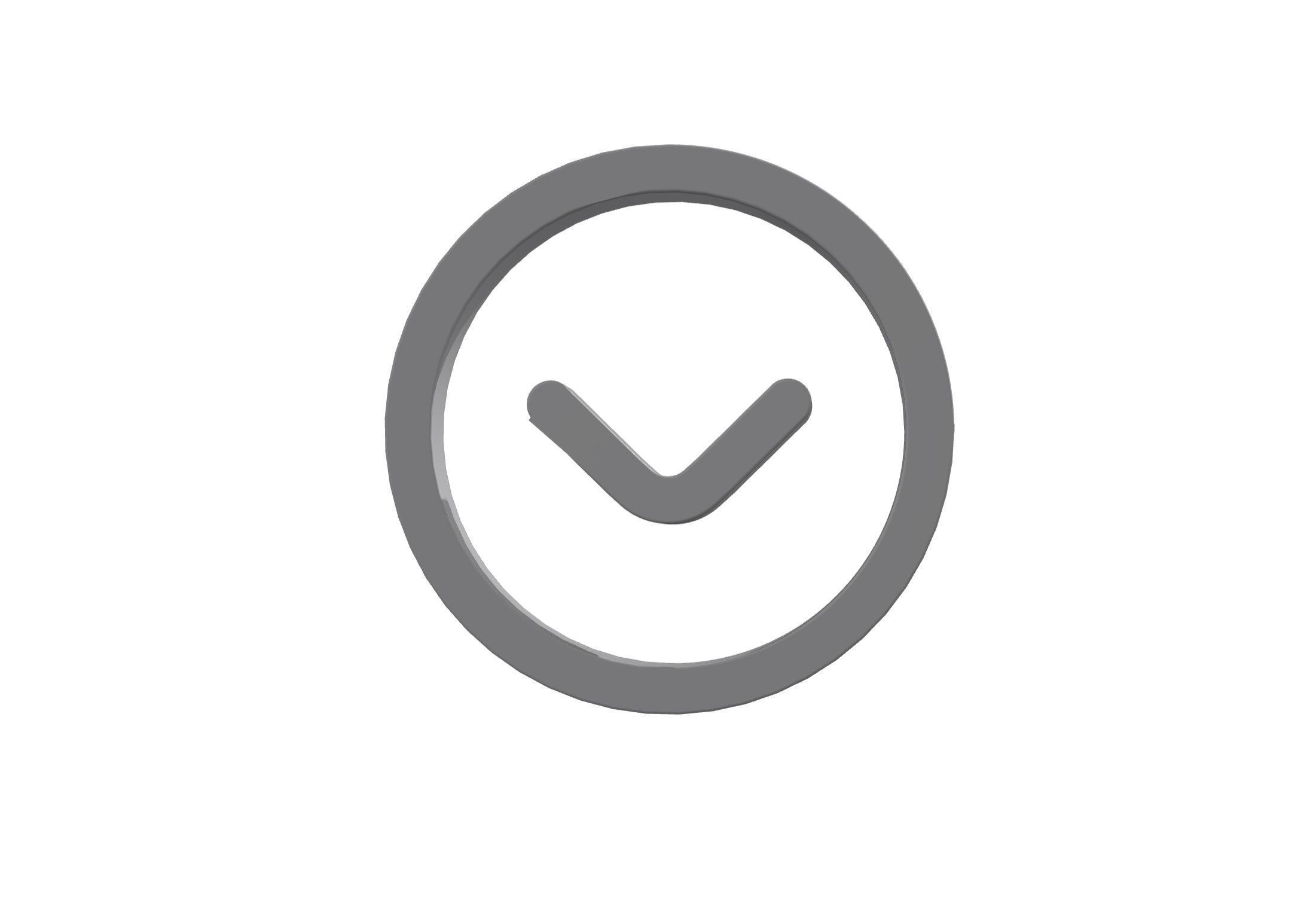 3d angle circle down Low-poly 3D model_7