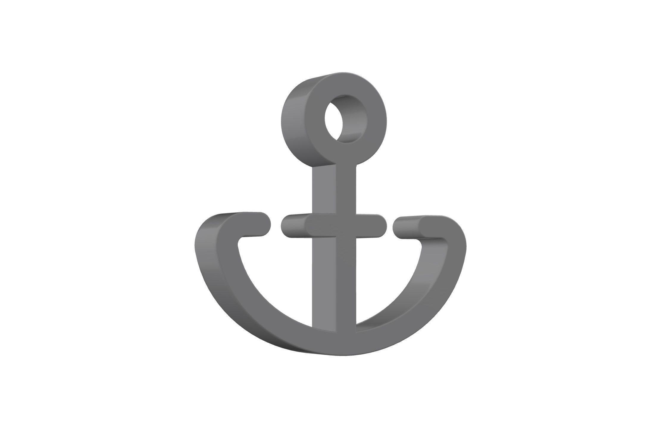 3d anchor Low-poly 3D model_8