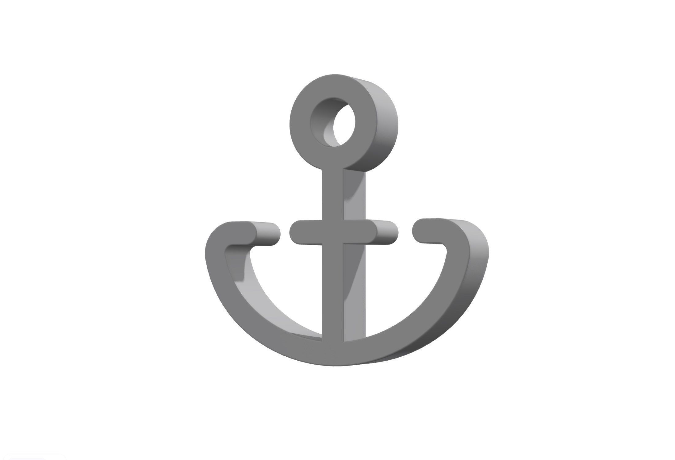 3d anchor Low-poly 3D model_12