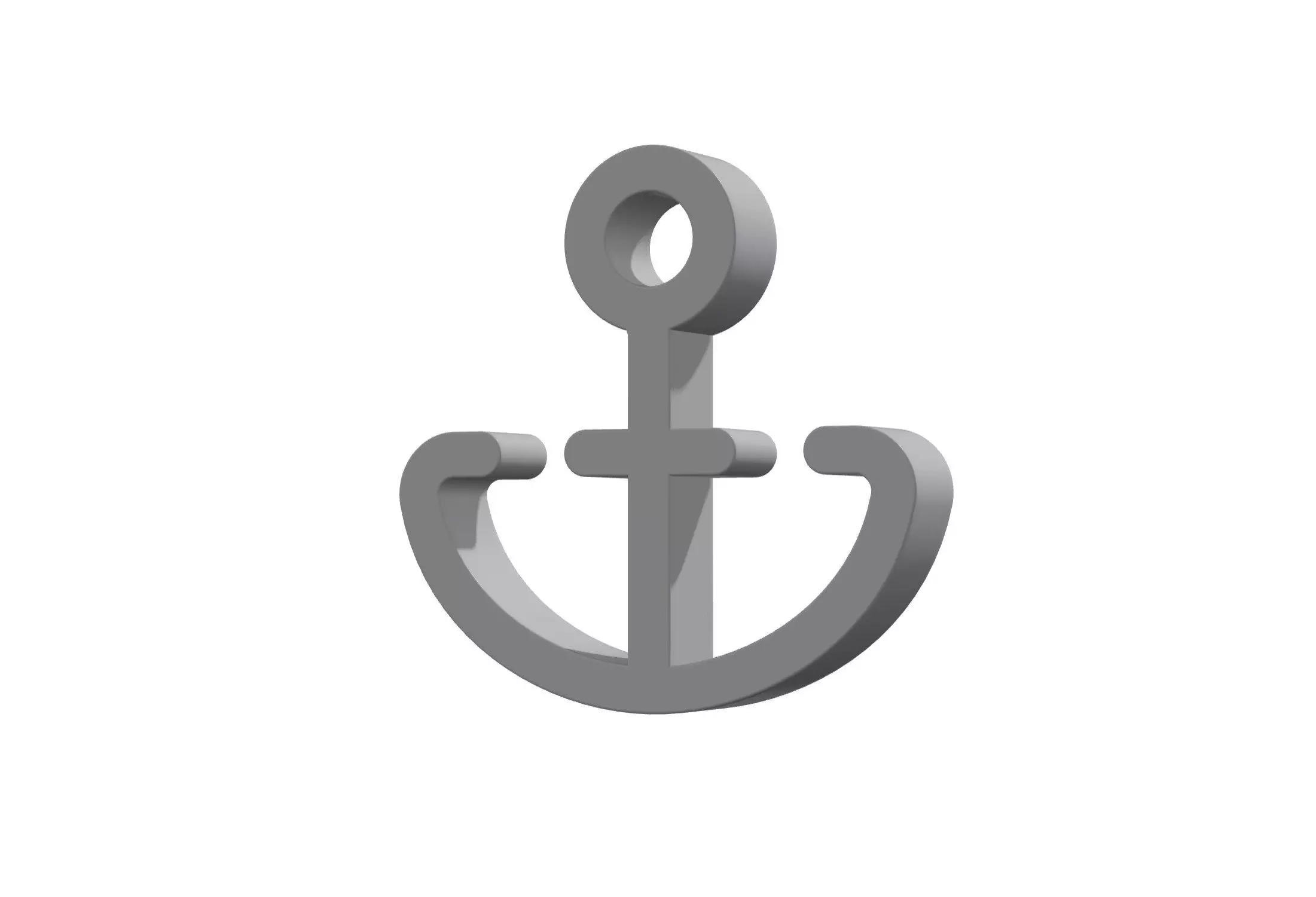 3d anchor Low-poly 3D model_0