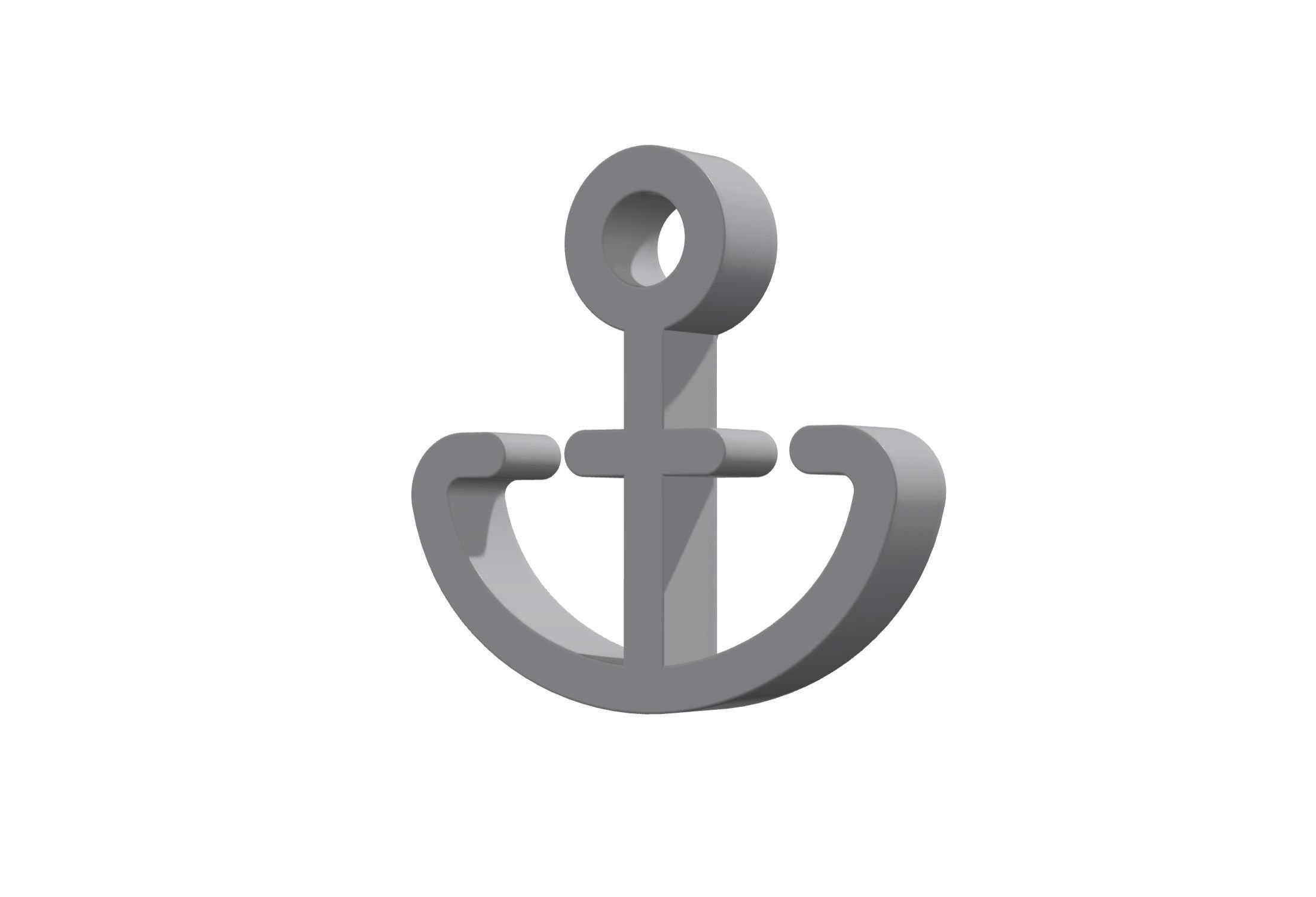 3d anchor Low-poly 3D model_6