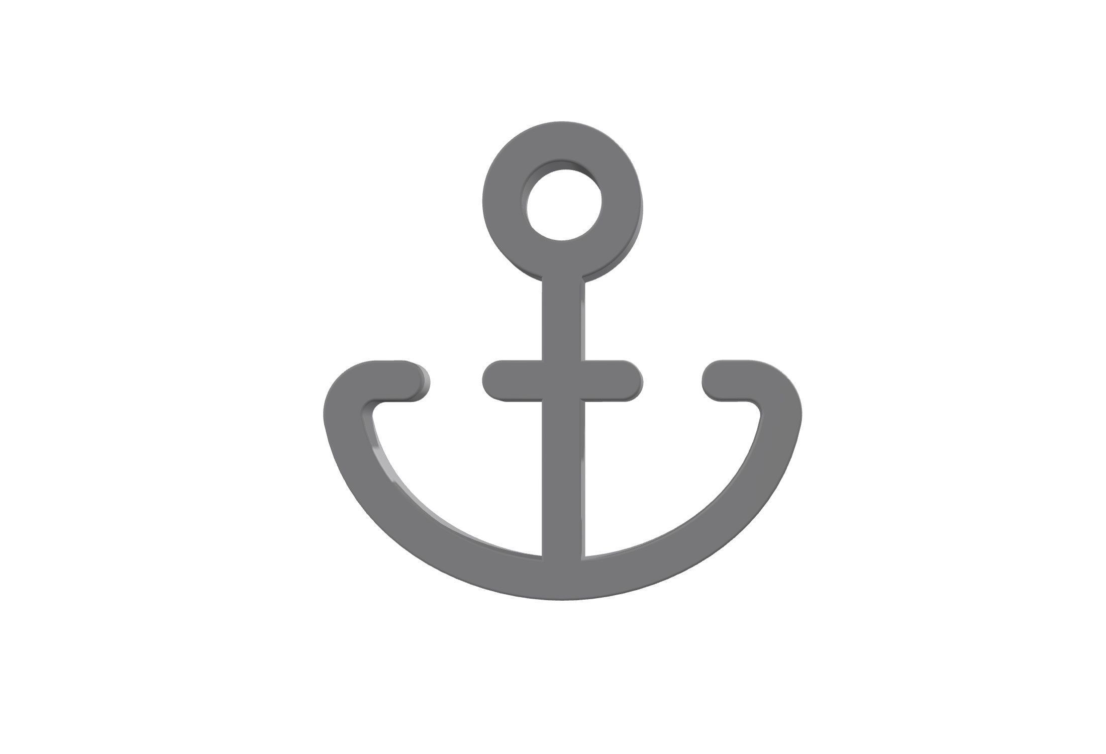 3d anchor Low-poly 3D model_7