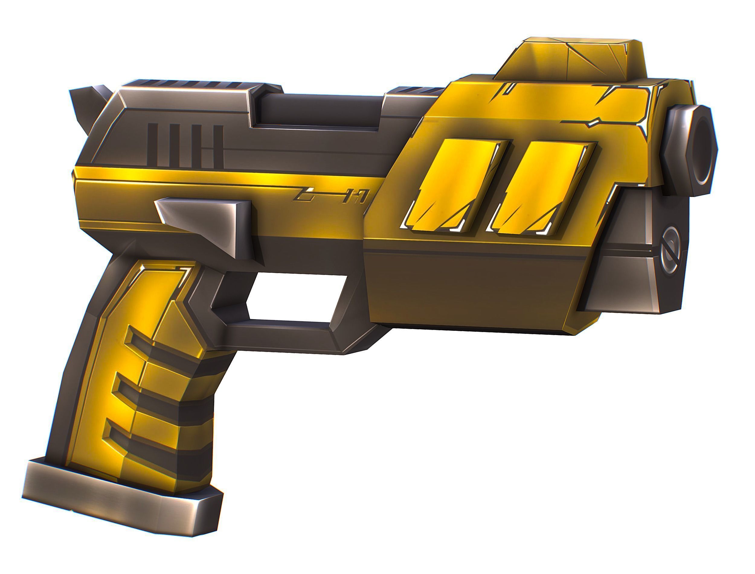 Cartoon Sci-Fi Cyborg Drone Heavy Machine Gunner Low-poly 3D model_49