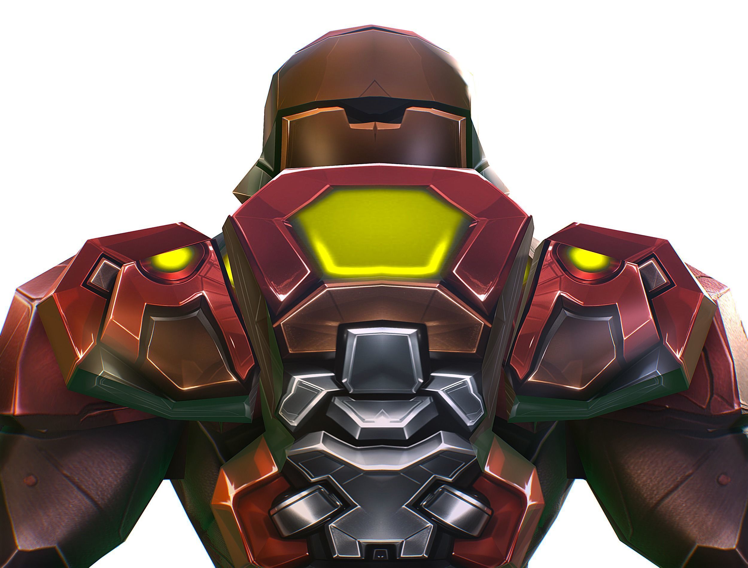 Cartoon Sci-Fi Cyborg Drone Heavy Machine Gunner Low-poly 3D model_26