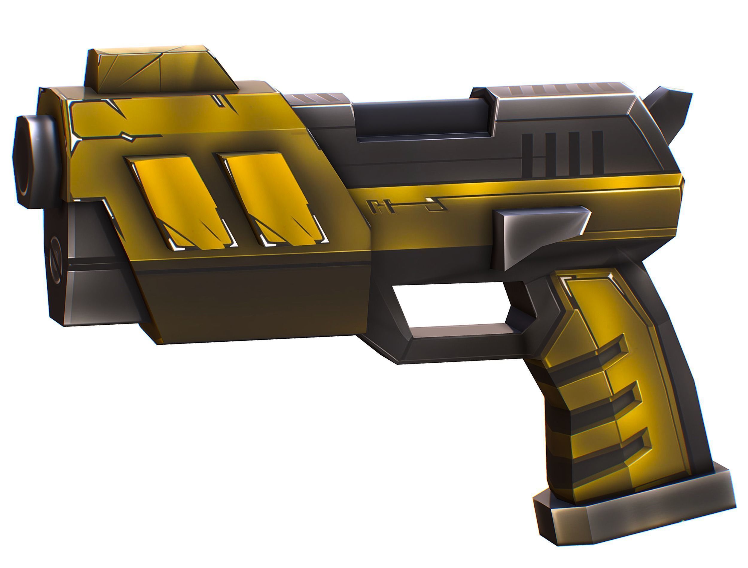 Cartoon Sci-Fi Cyborg Drone Heavy Machine Gunner Low-poly 3D model_41