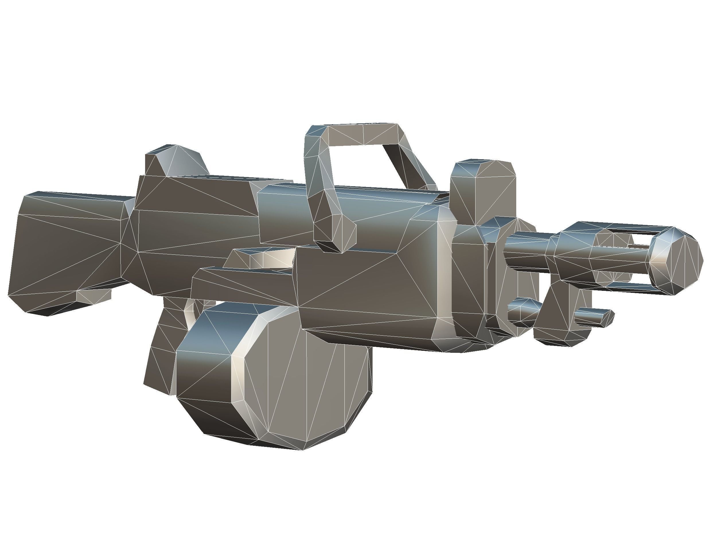 Cartoon Sci-Fi Cyborg Drone Heavy Machine Gunner Low-poly 3D model_75