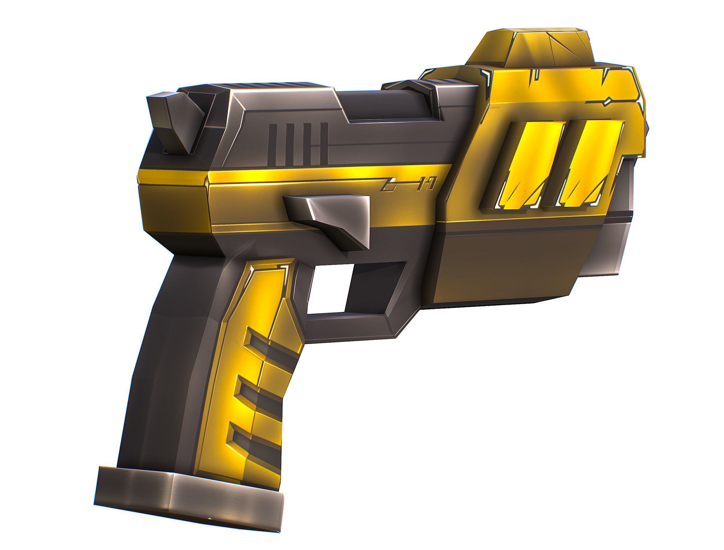 Cartoon Sci-Fi Cyborg Drone Heavy Machine Gunner Low-poly 3D model_47