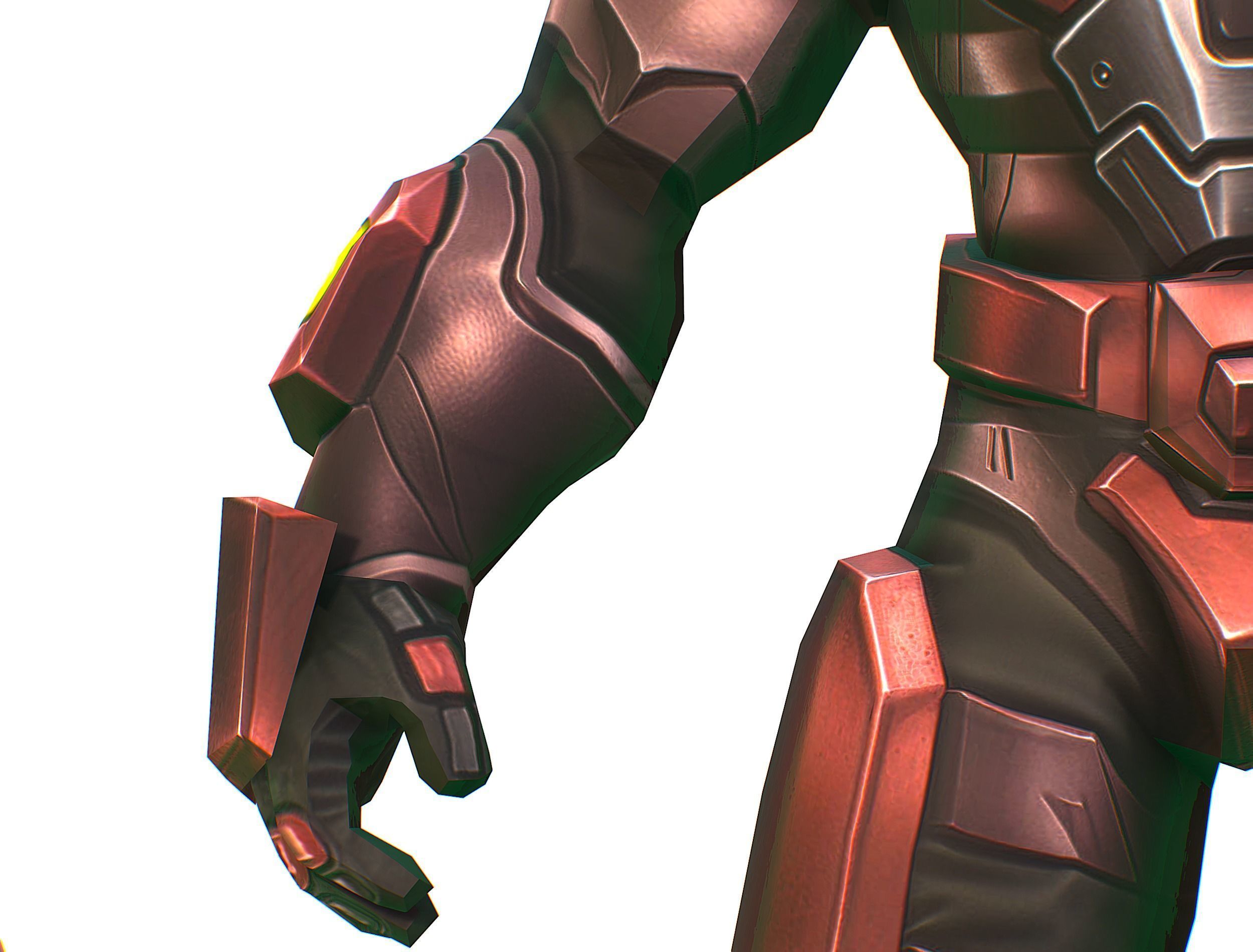 Cartoon Sci-Fi Cyborg Drone Heavy Machine Gunner Low-poly 3D model_21