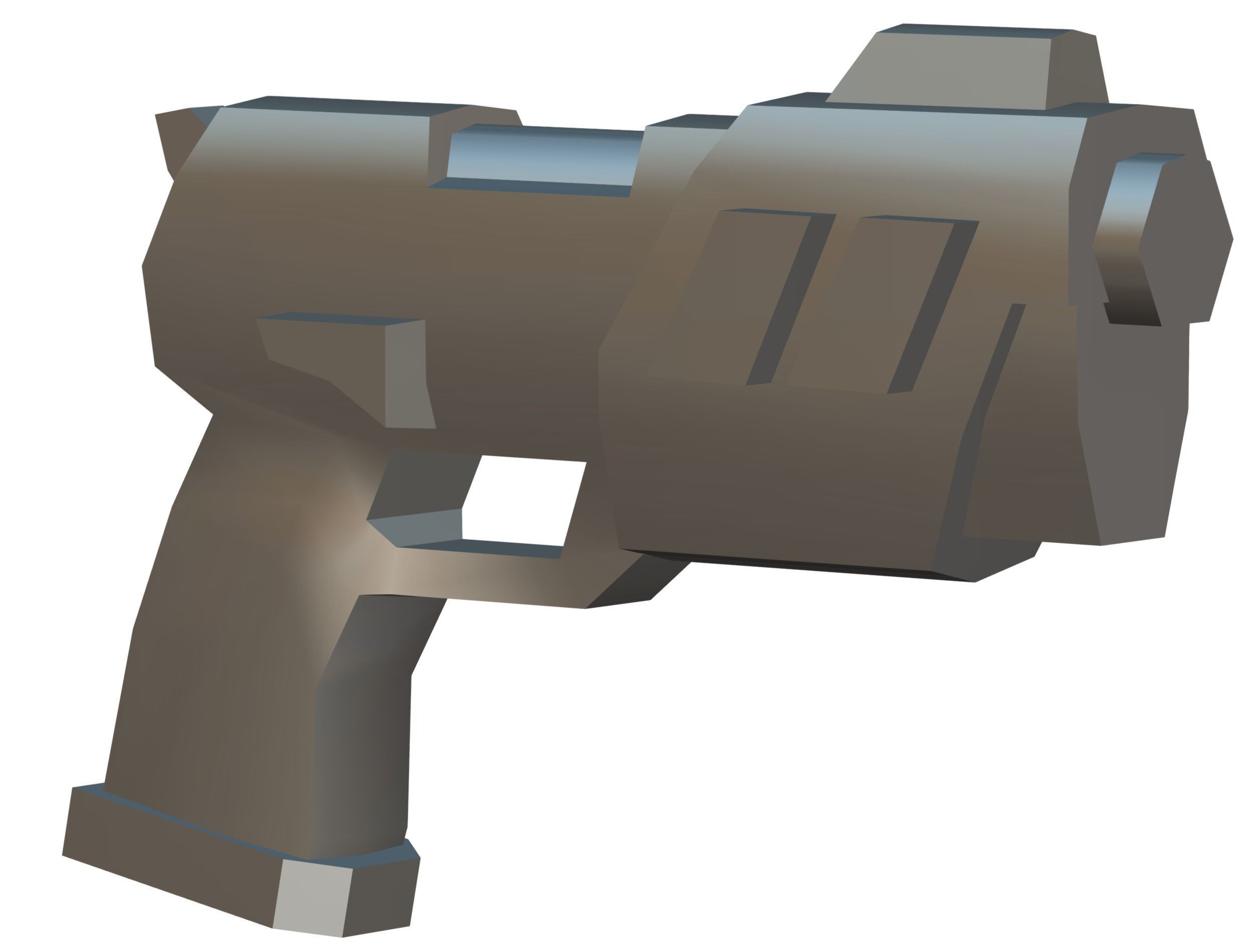 Cartoon Sci-Fi Cyborg Drone Heavy Machine Gunner Low-poly 3D model_55